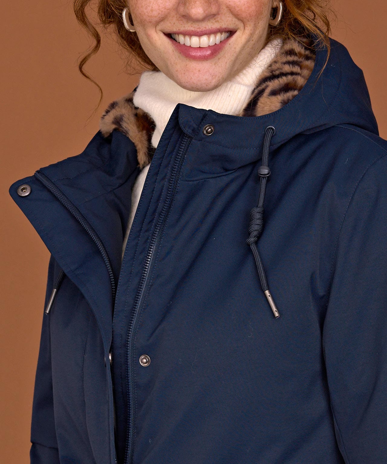 Parka with Faux Fur Lined Hood