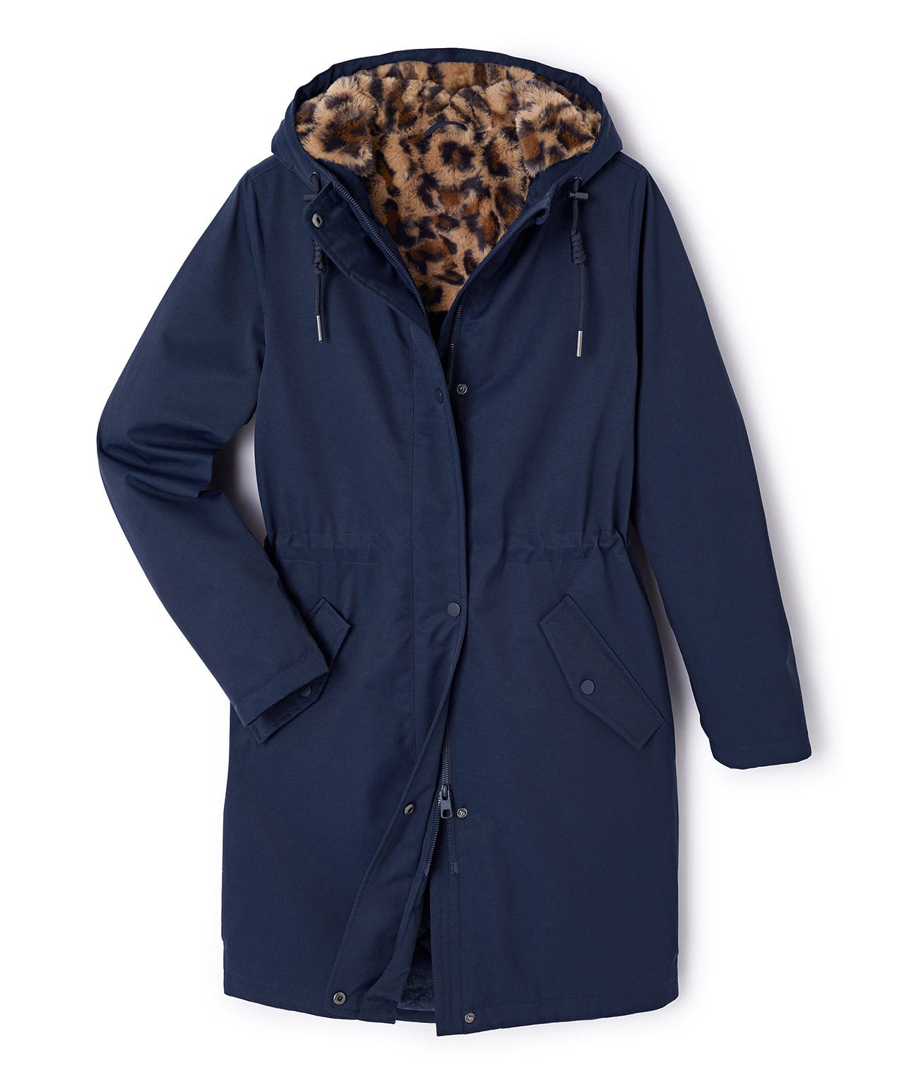 Parka with Faux Fur Lined Hood