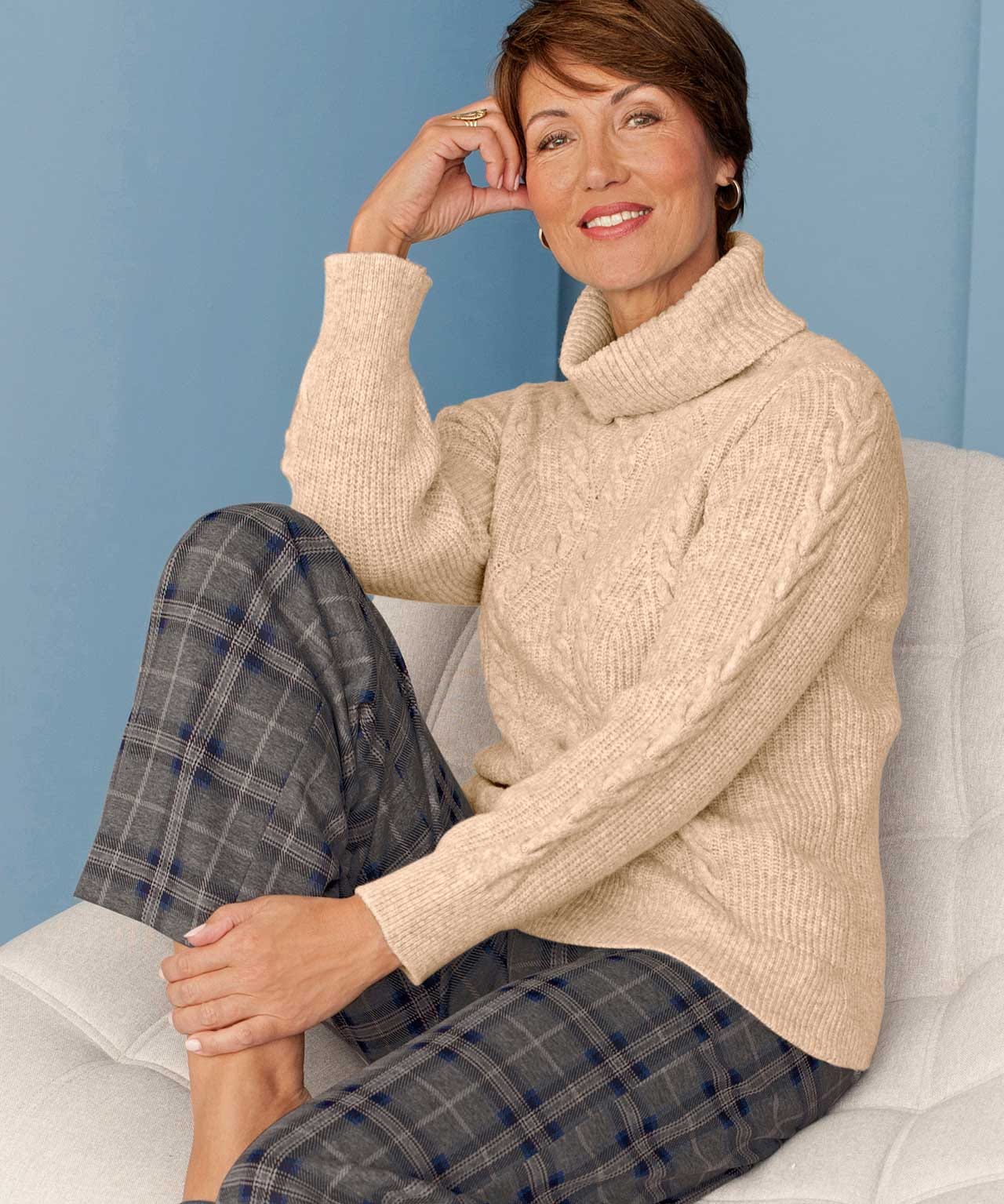 Thermolactyl Cable Roll Neck Jumper