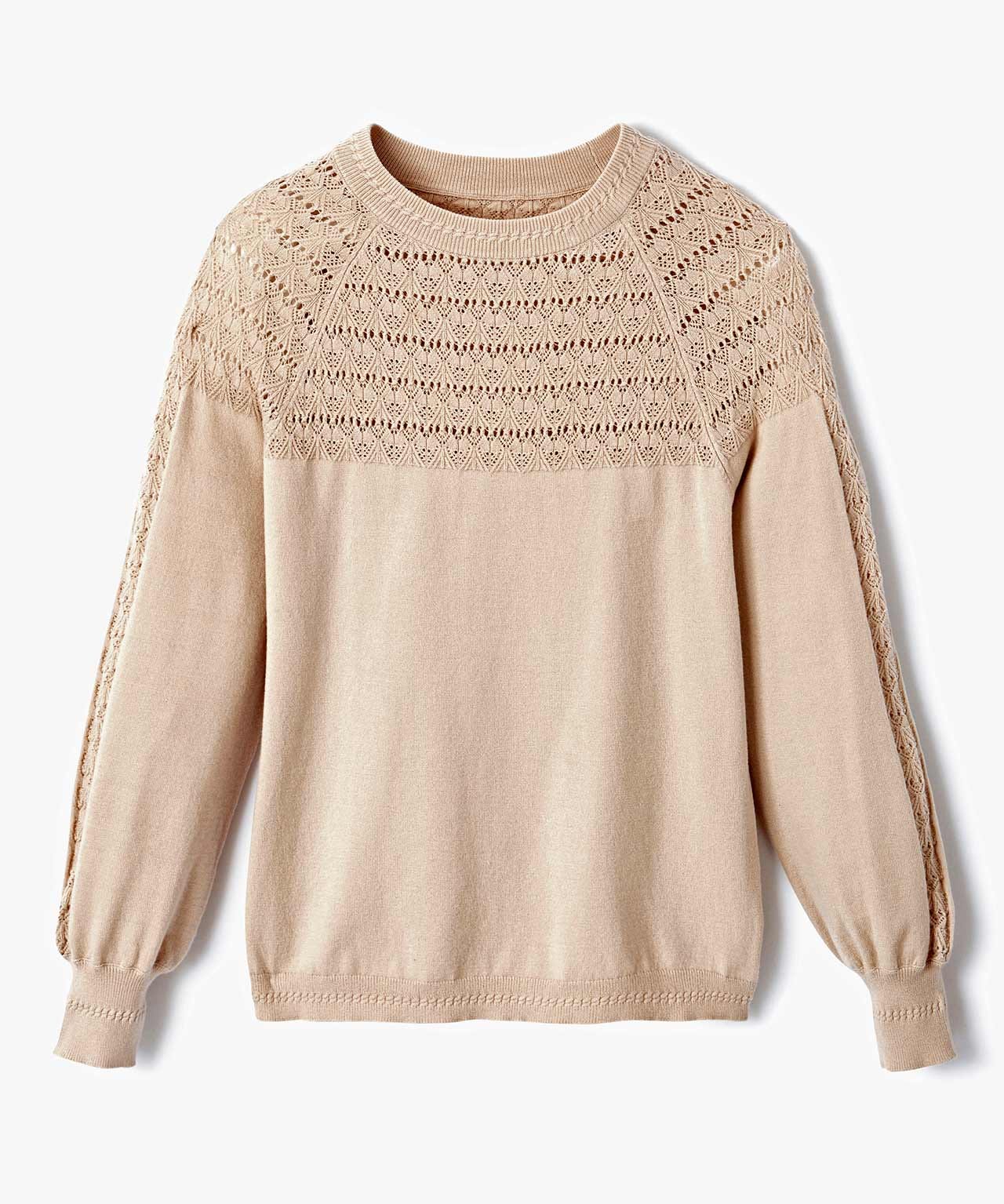 Balloon Sleeve Pointelle Jumper