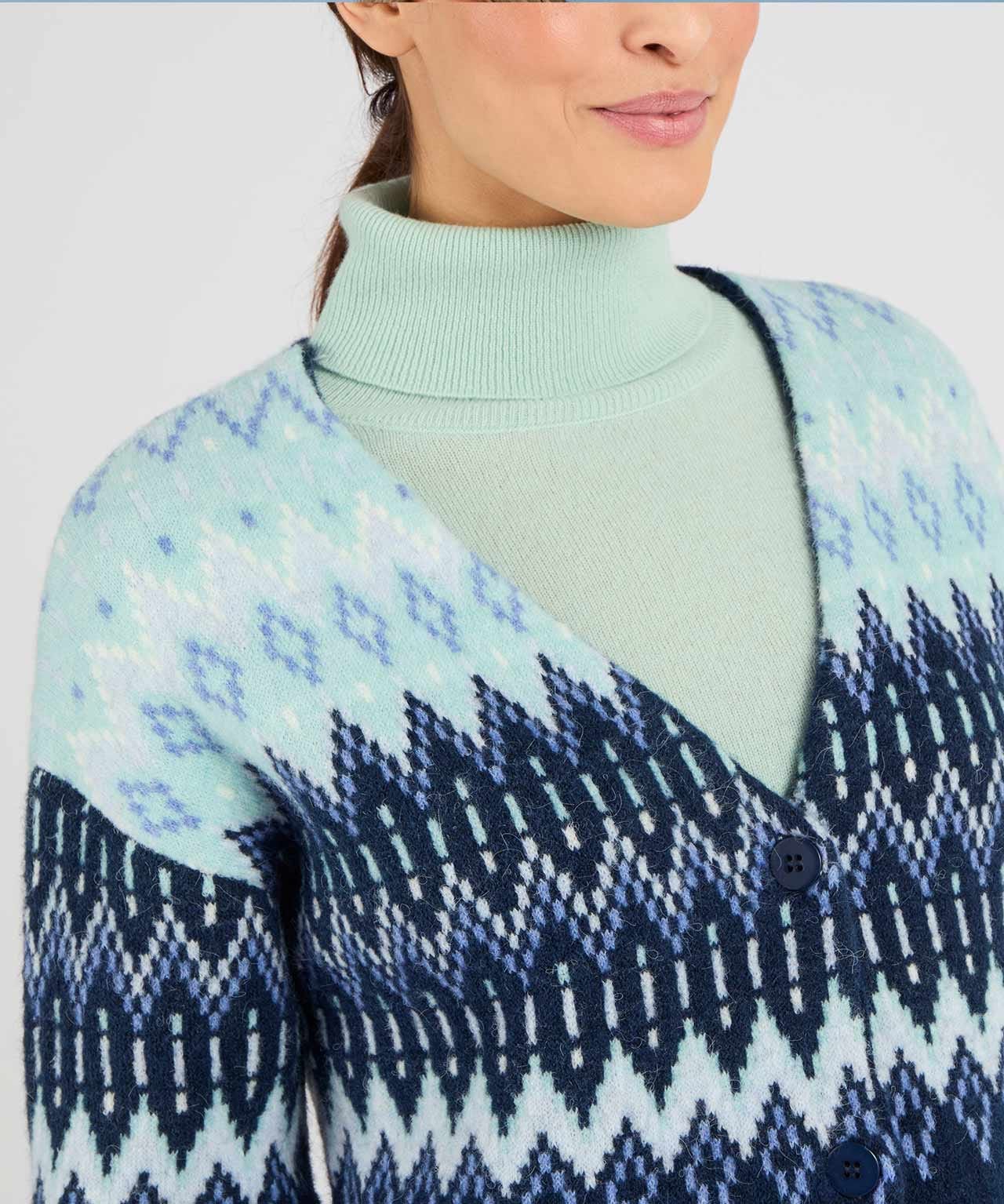 Thermolactyl Longline Fairisle Cardigan