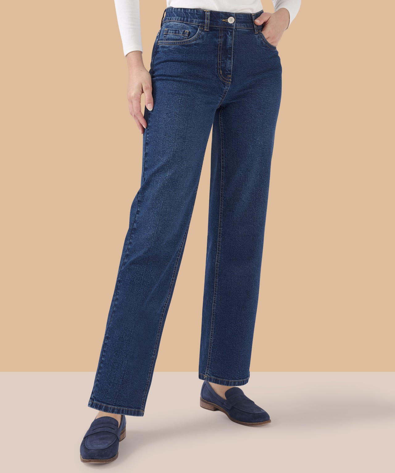 Denim Straight Relax Leg Jeans
