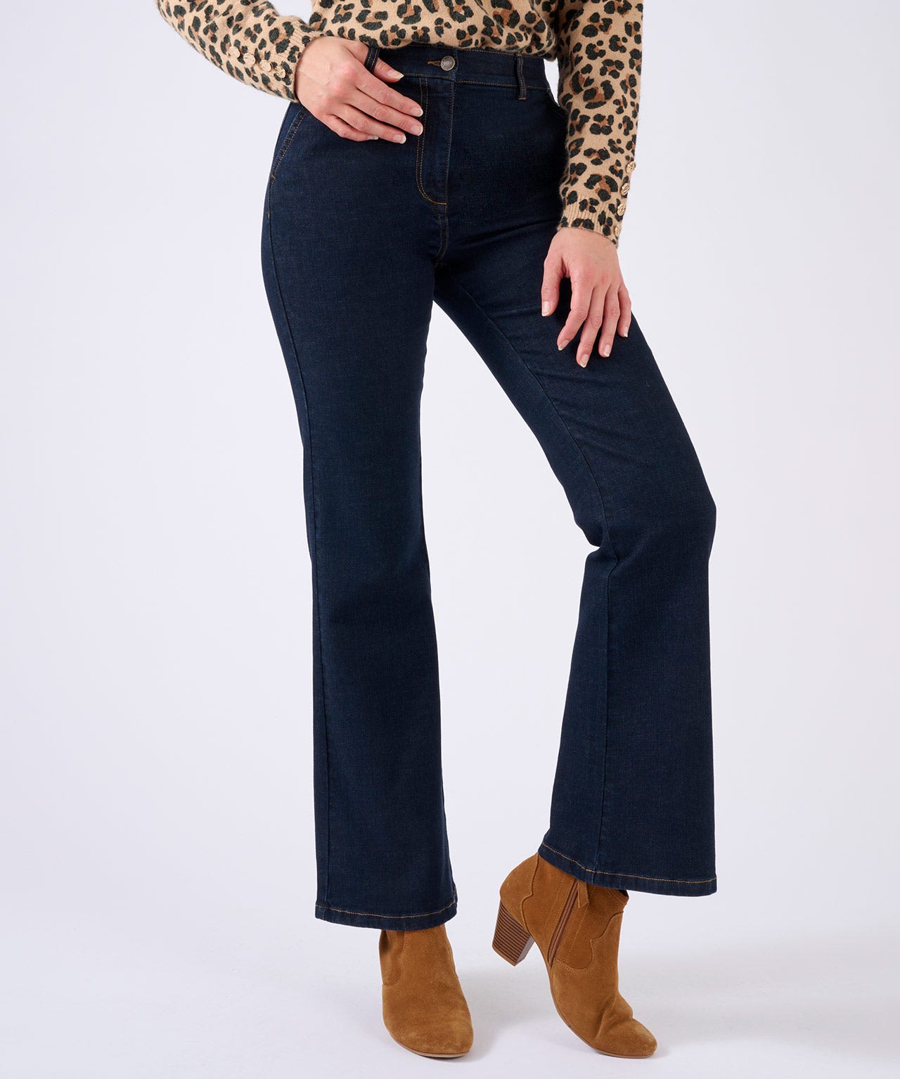 Denim Flare Trousers