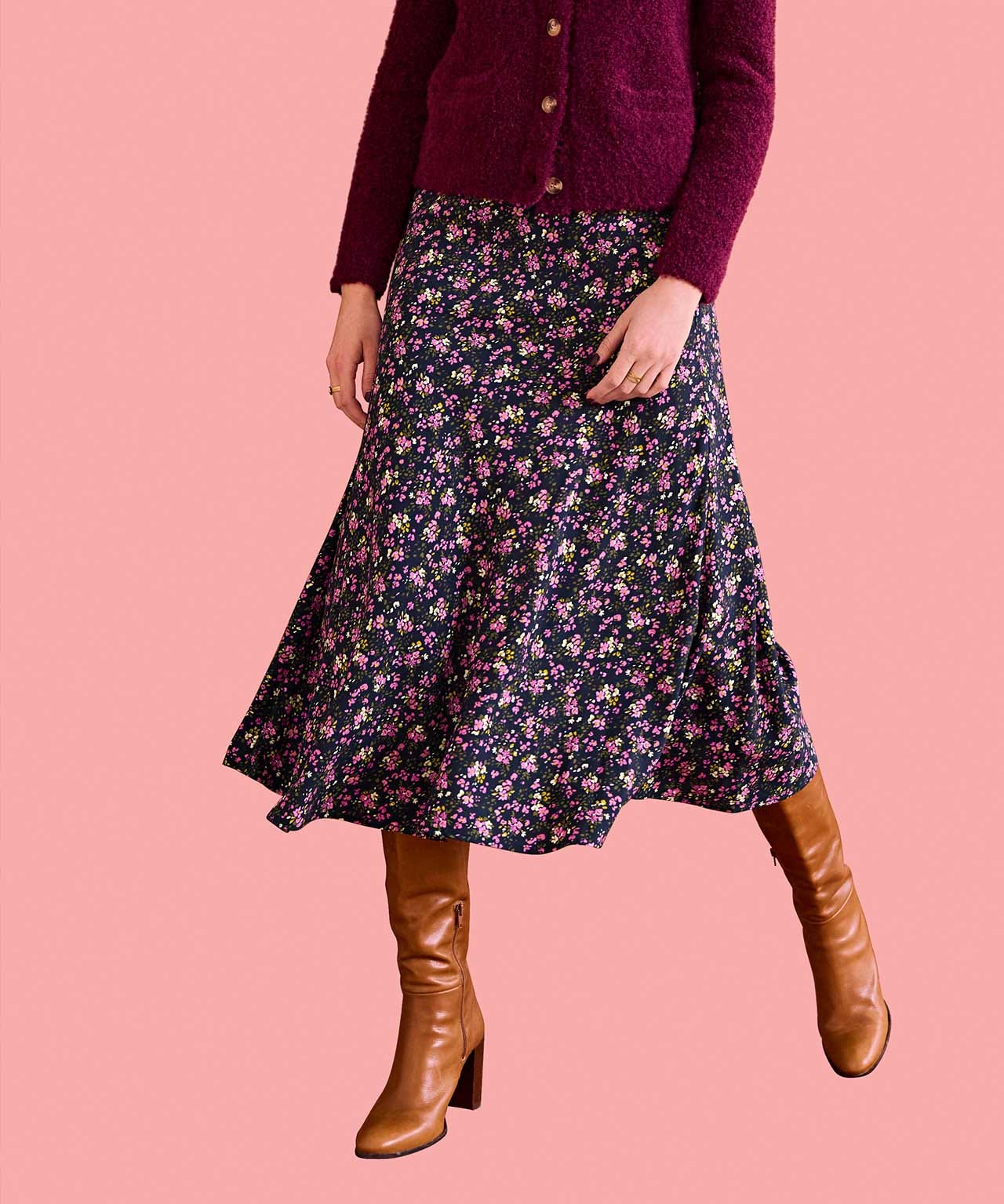 Pull-on Printed Skirt