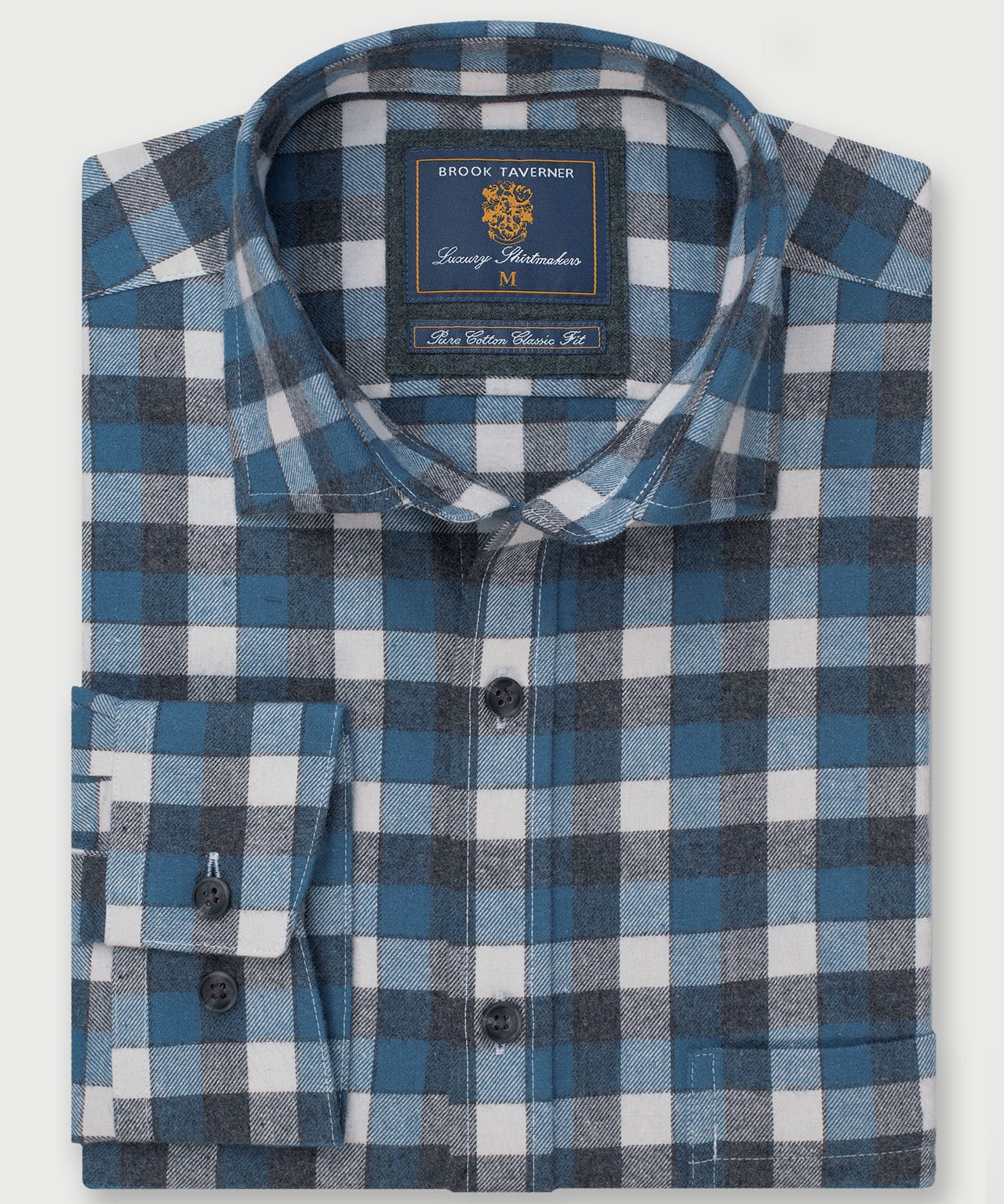 Brook Taverner Melange Check Casual Long Sleeve Shirt