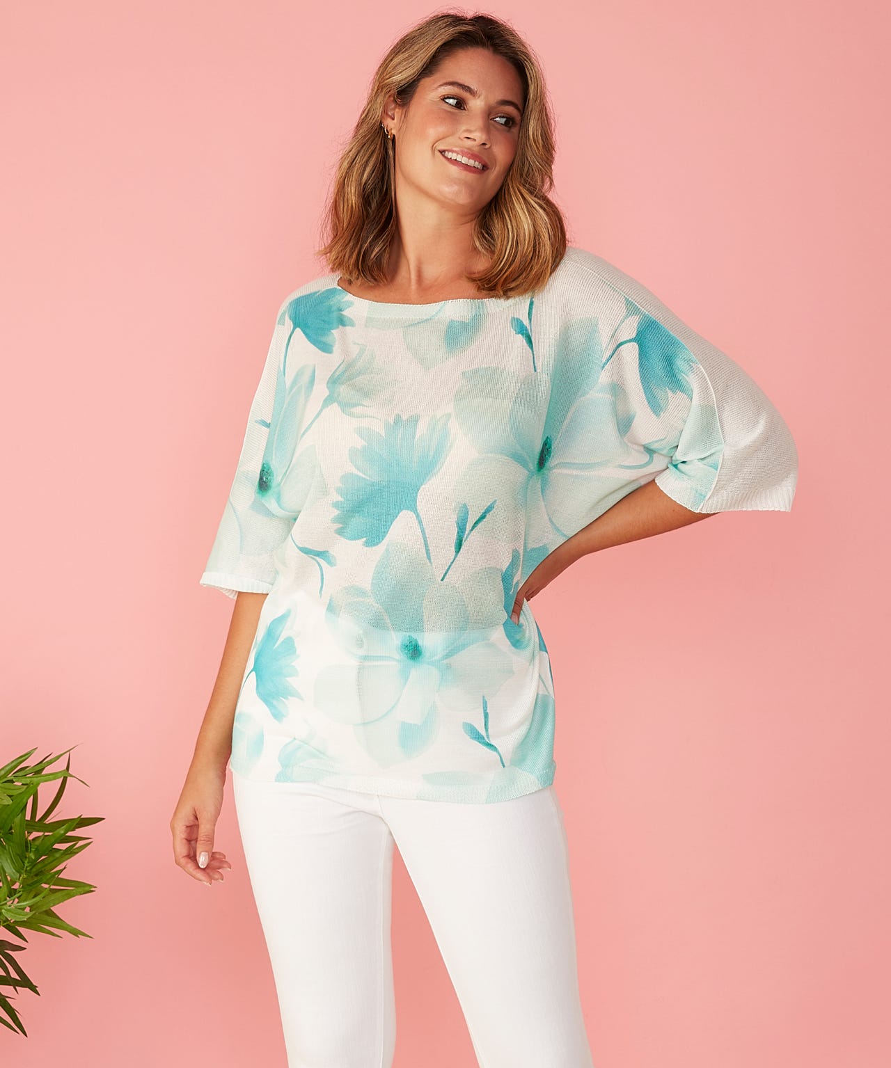 First Avenue - Printed Batwing Jumper