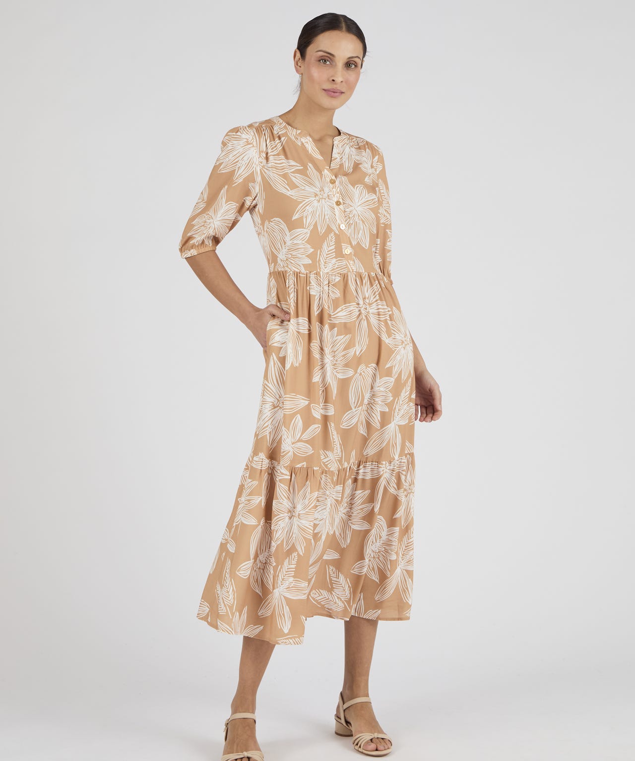 Floral Print Tiered Dress