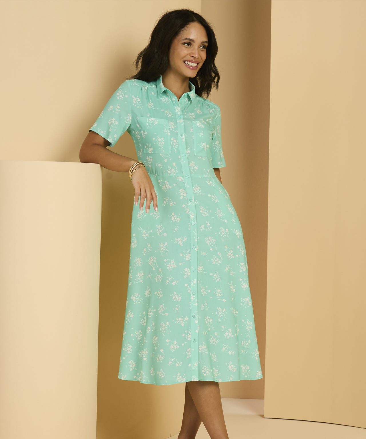 Floral Print Shirt Dress