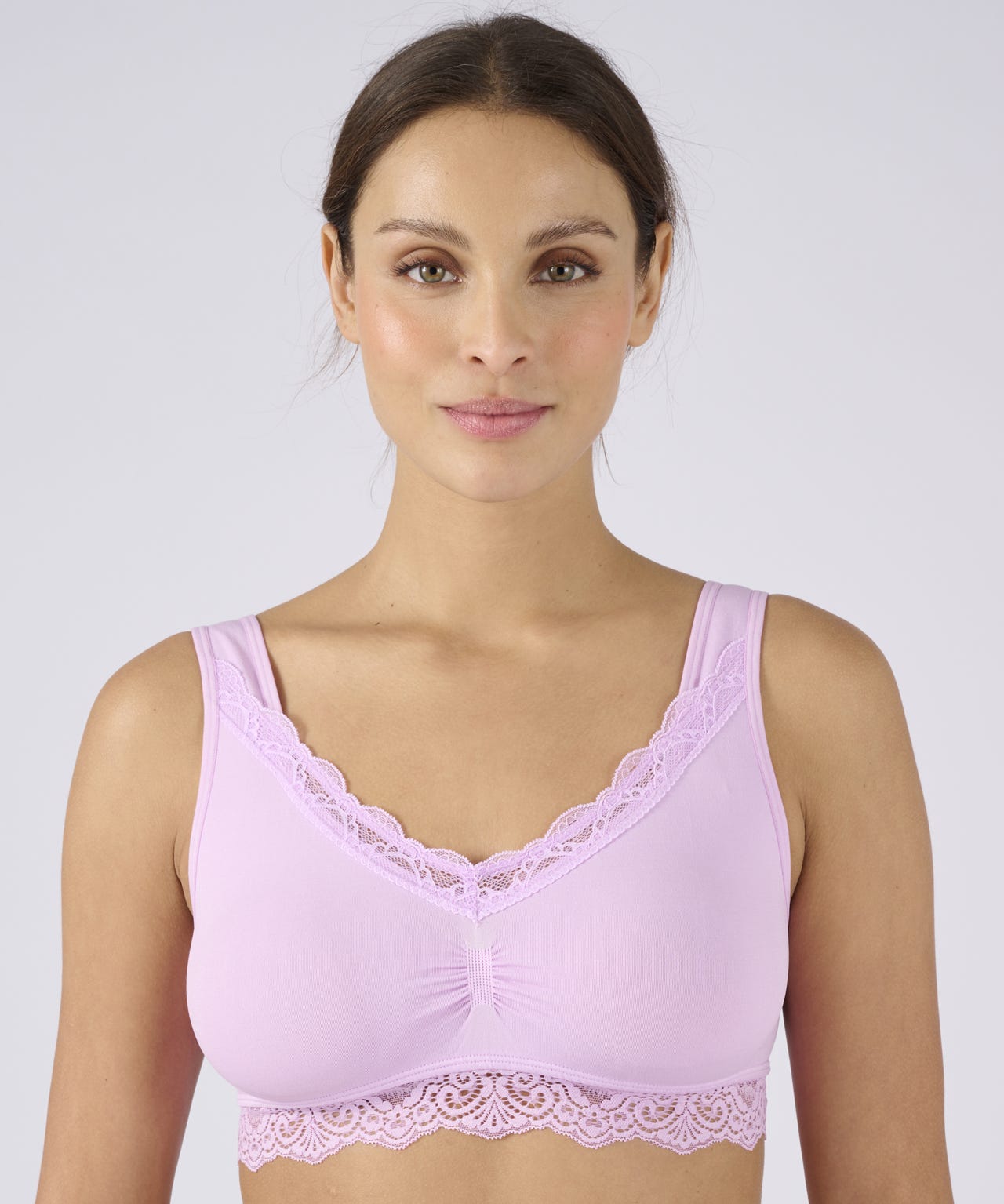 Pack of 2 Lace Trim Non-Wired Bra Tops