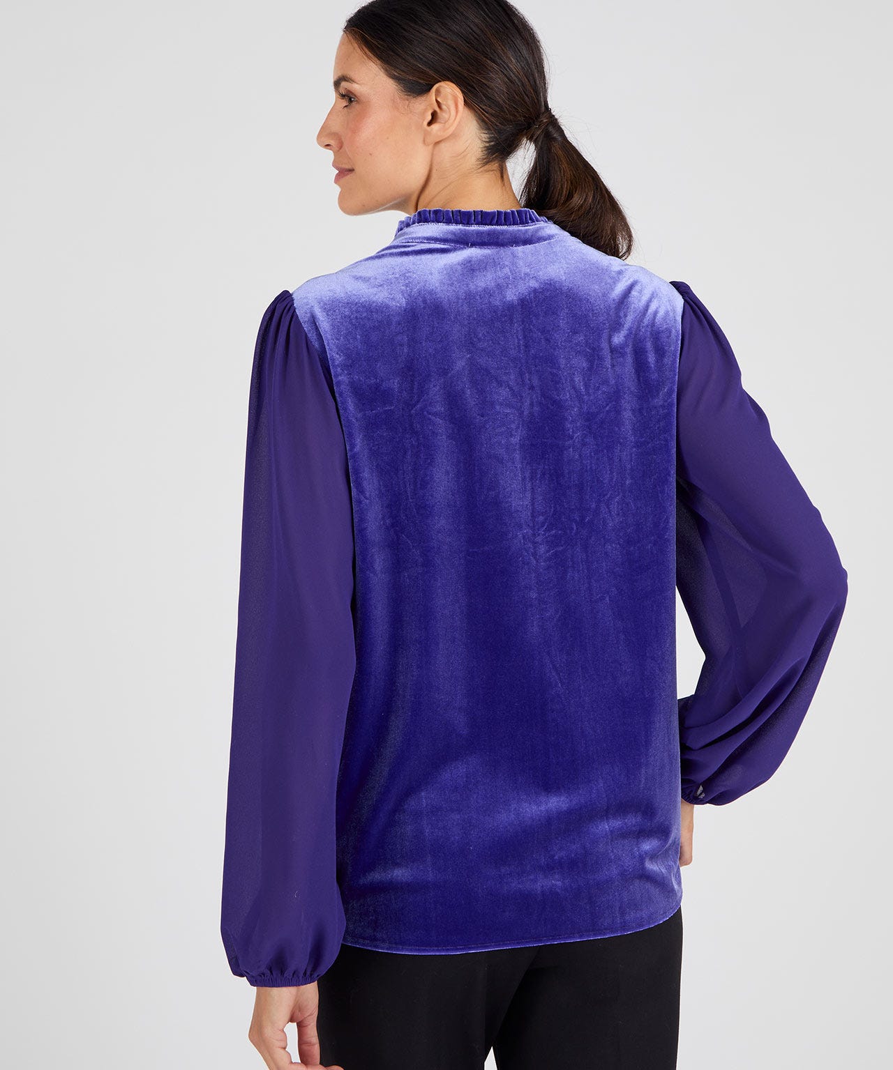 Velour & Chiffon Blouse