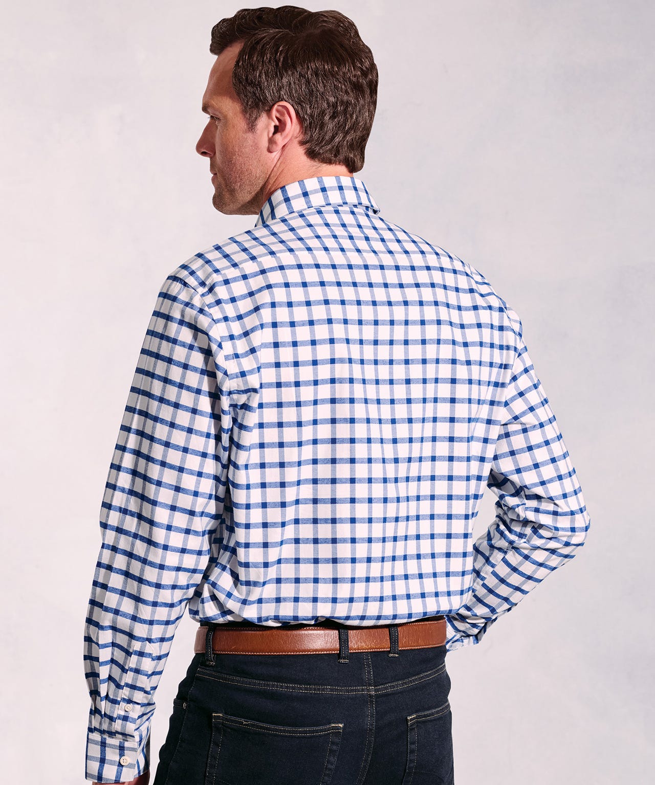 Brook Taverner - Oxford Grid Check Long Sleeve Shirt