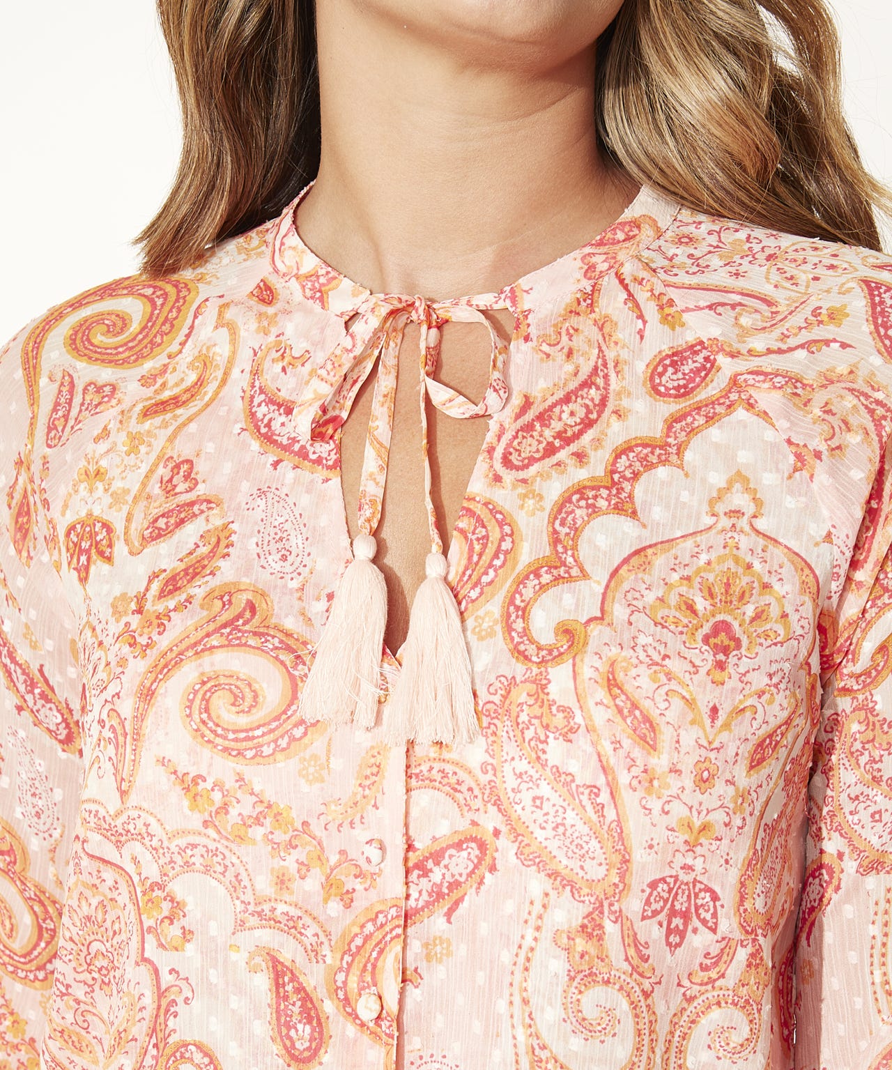 First Avenue - Chiffon Paisley Print Blouse