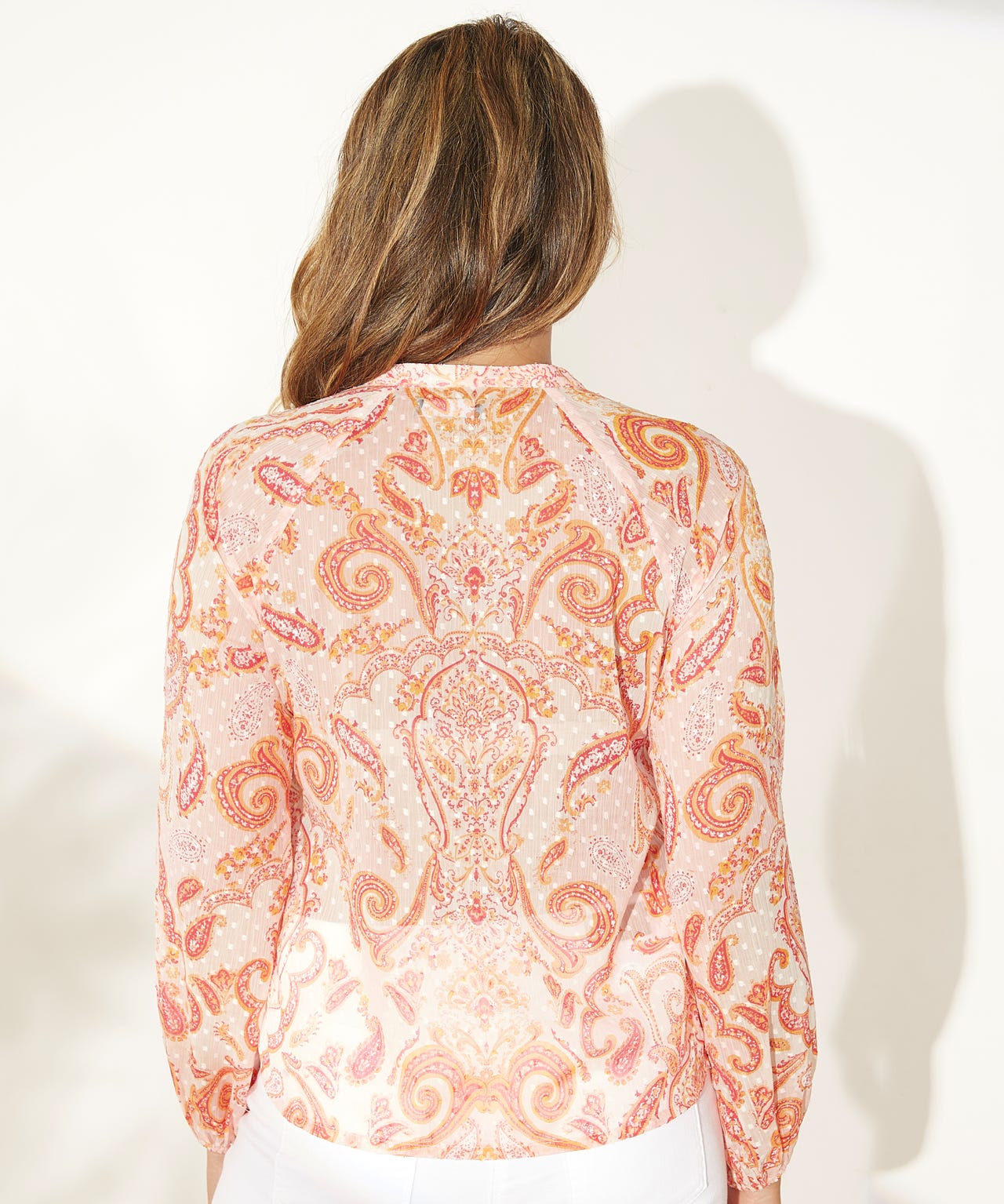 First Avenue - Chiffon Paisley Print Blouse
