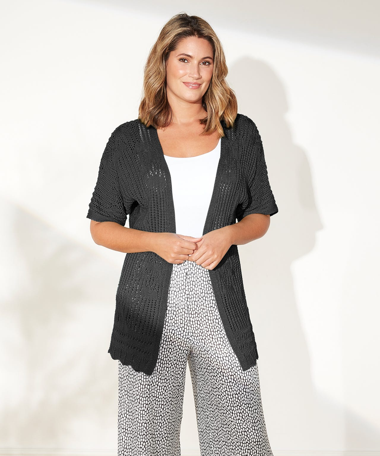 First Avenue - Crochet Short Length Cardigan