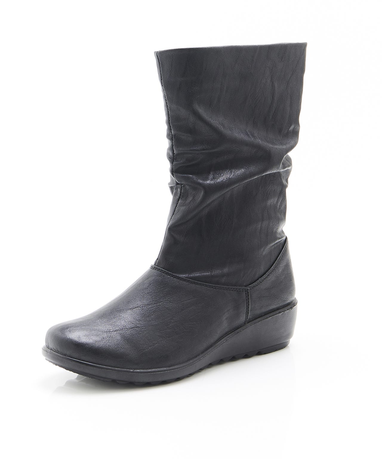 Cushion-walk Slouch Mid Calf Boots