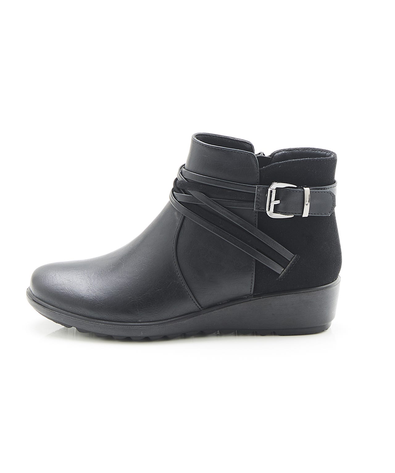 Cushion-walk Cross Over Strap Boots