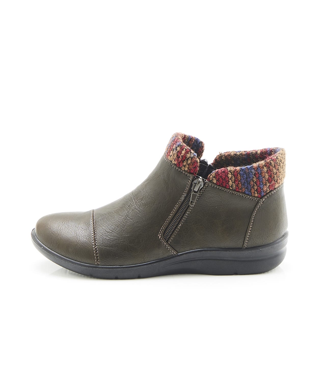 Cushion-walk Tweed-look Trim Ankle Boots
