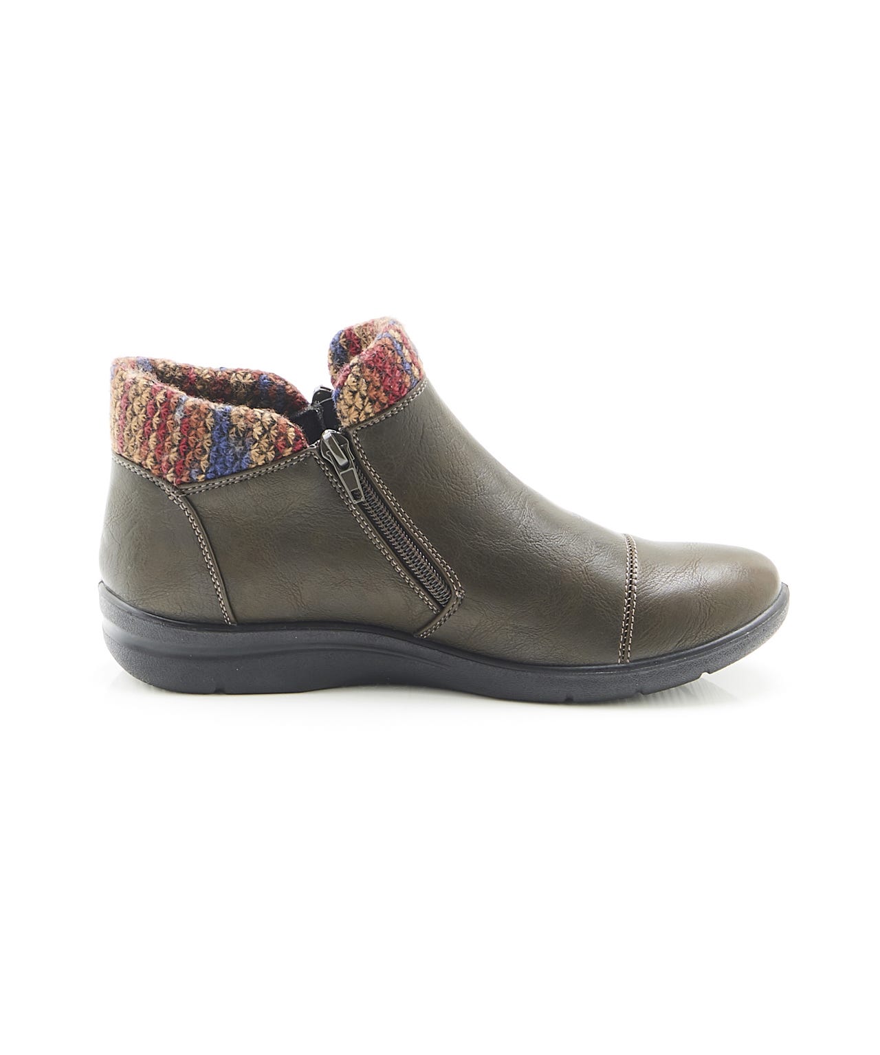 Cushion-walk Tweed-look Trim Ankle Boots
