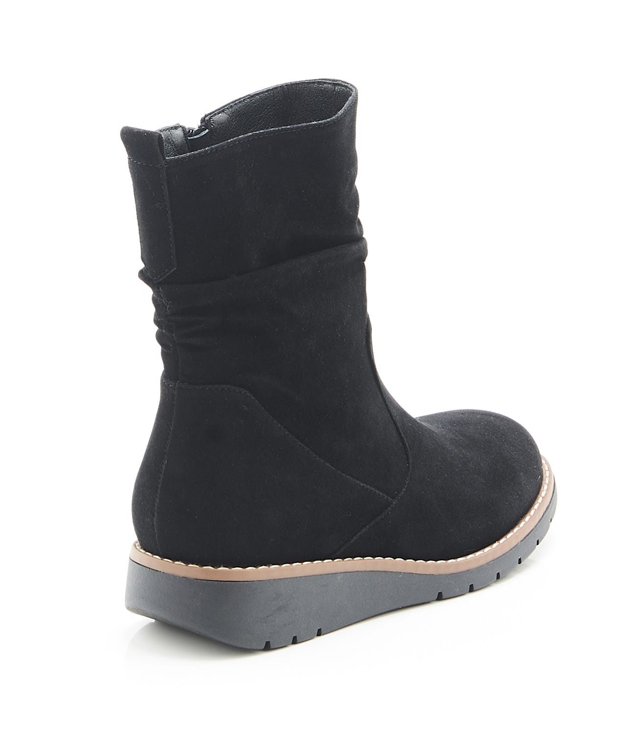 Cushion-walk Slouchy Suede-look Ankle Boot