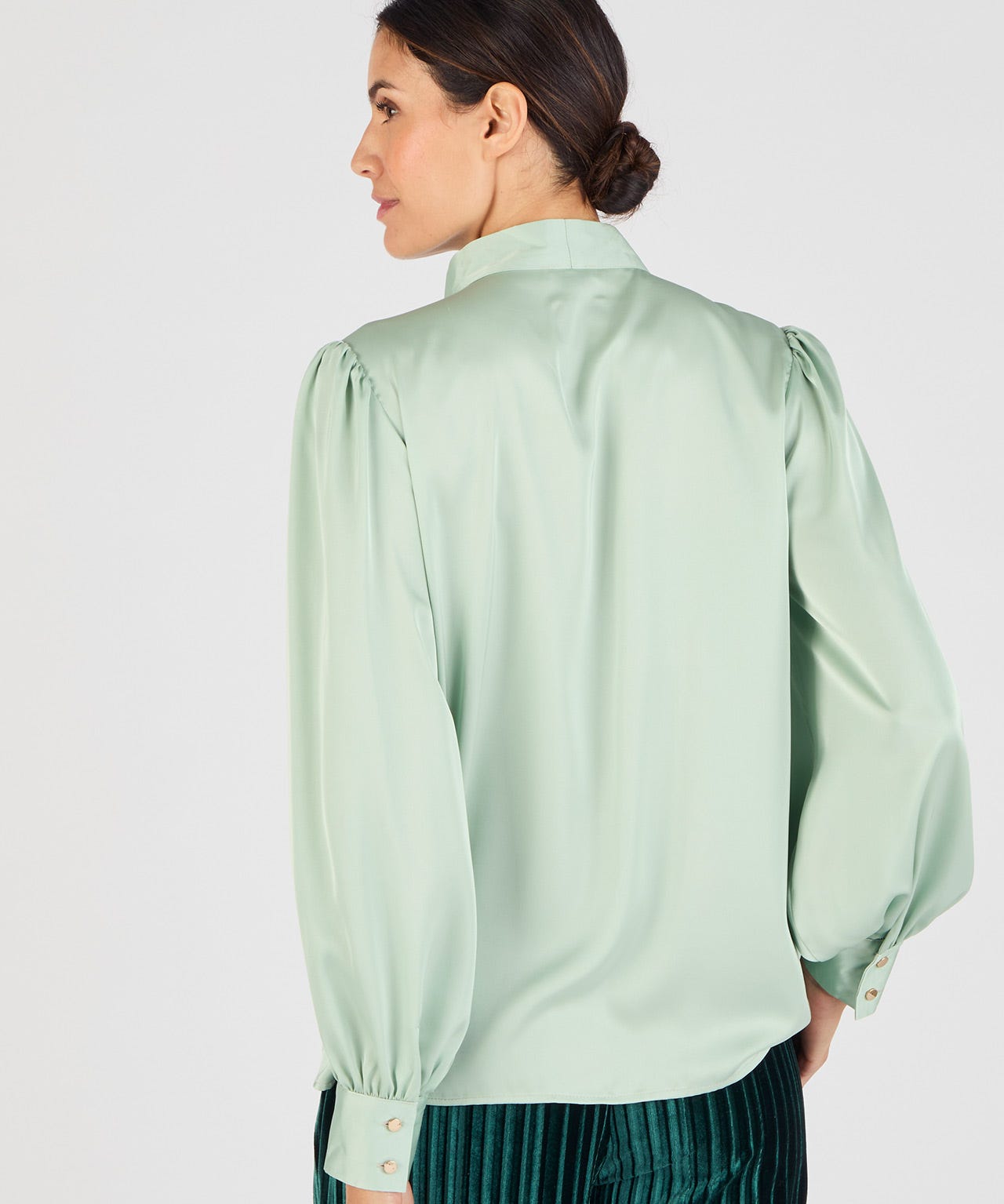 Tie Neck Satin Blouse