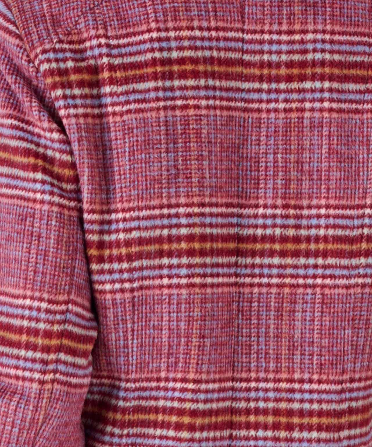 Check Wool Blend Coat