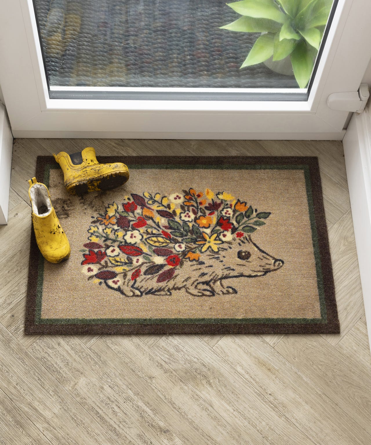 Washable My Floral Hedgehog Mat