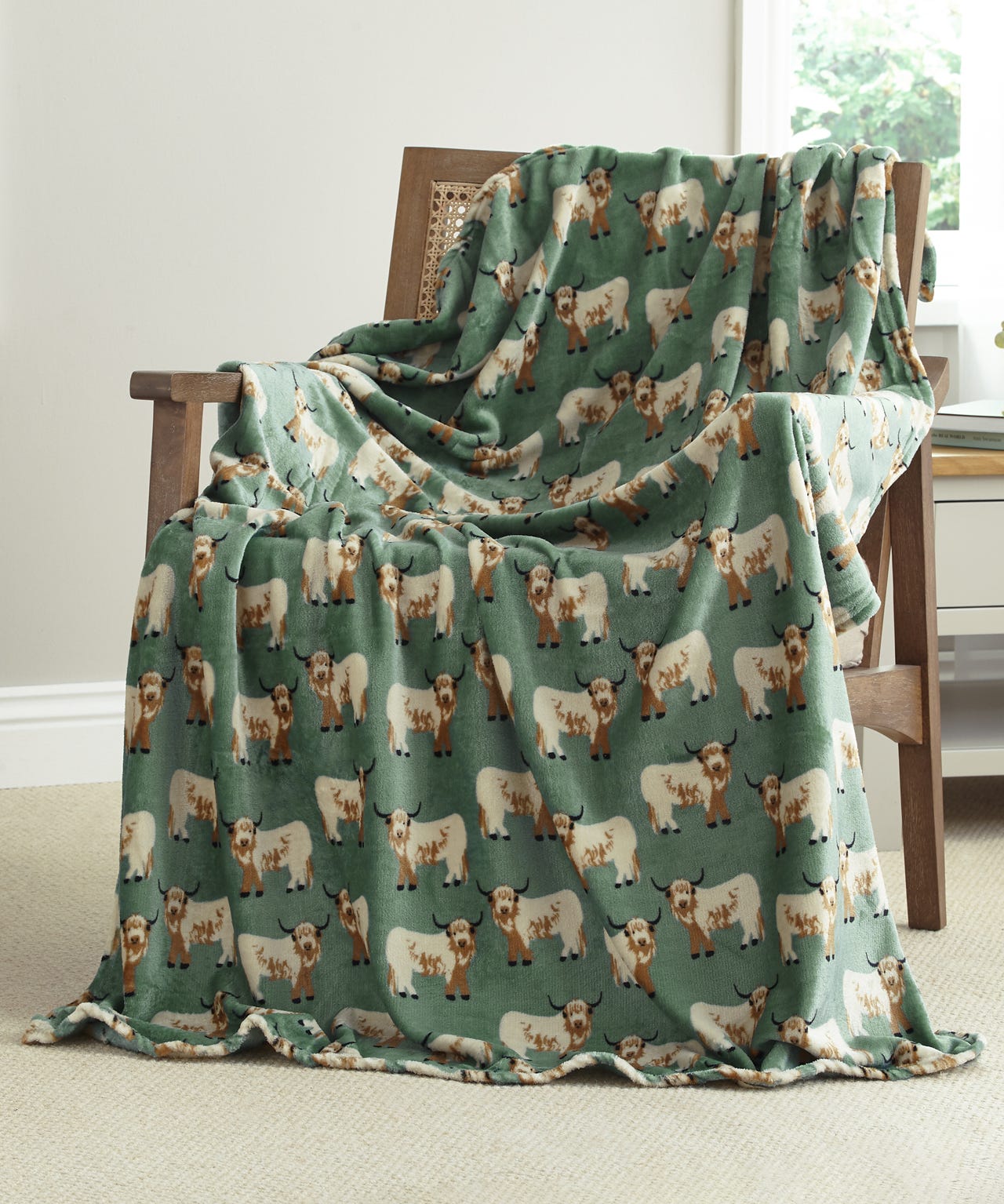 Highland Cow Fleece Throw
