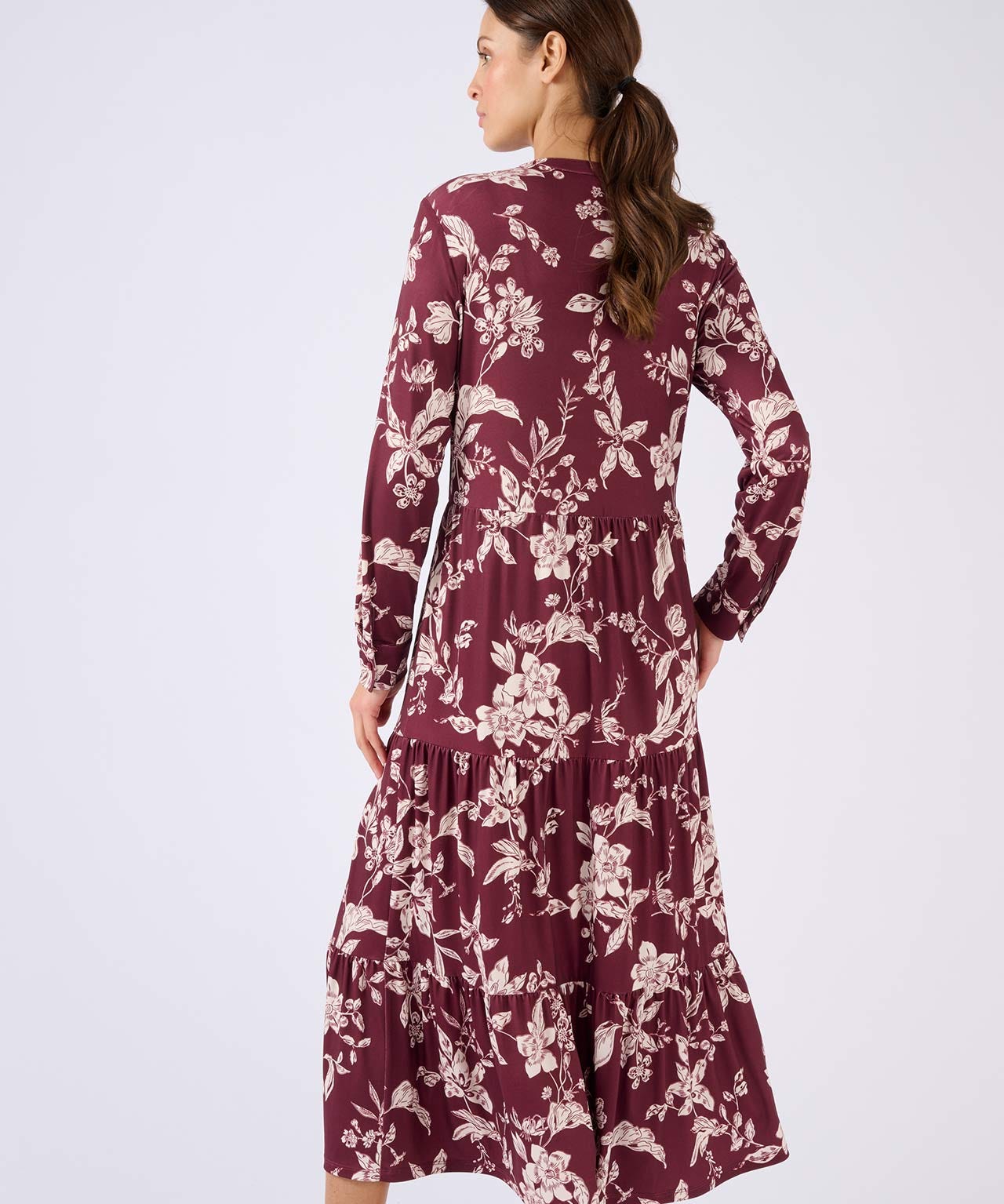 Floral Jersey Tiered Dress