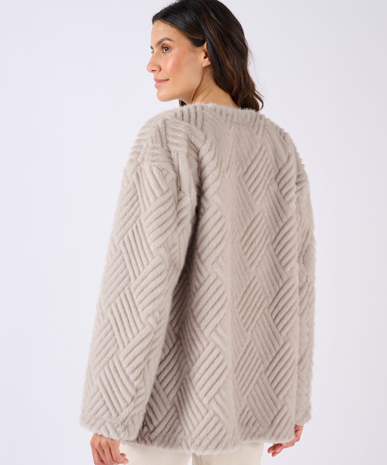 Faux Fur Textured Cosy Jacket