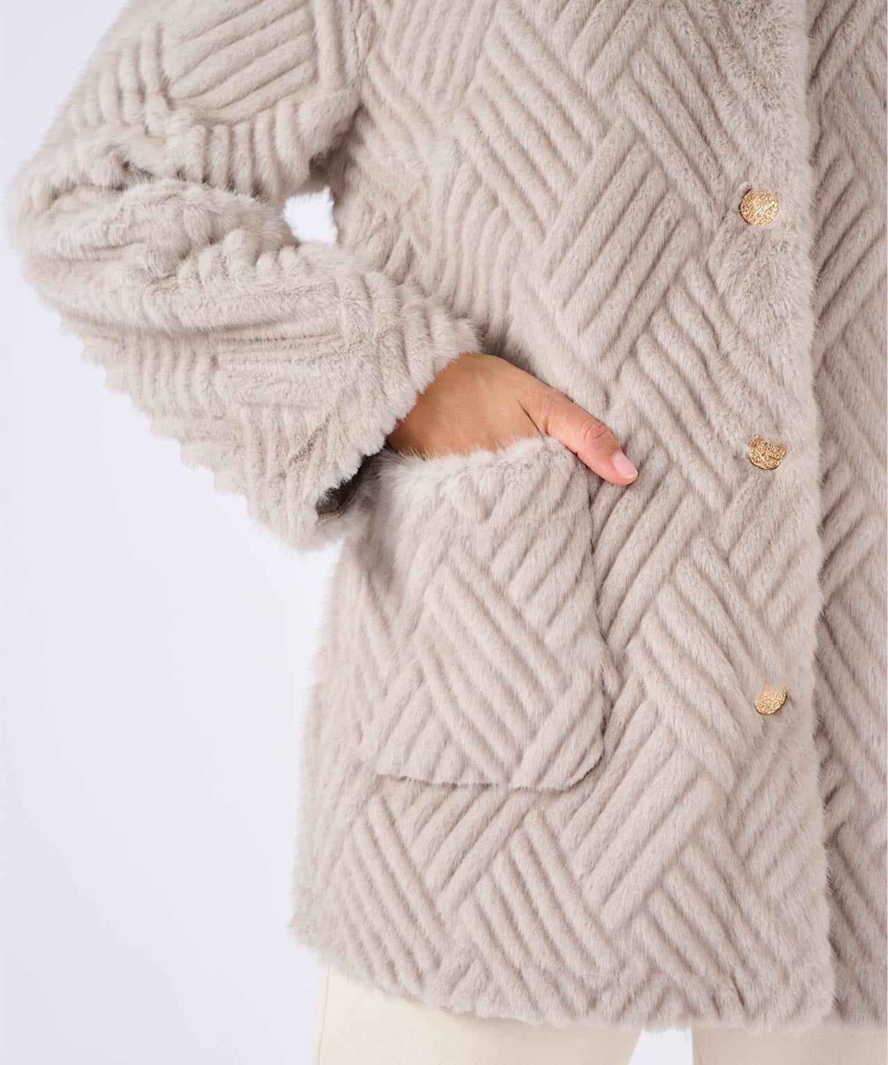 Faux Fur Textured Cosy Jacket