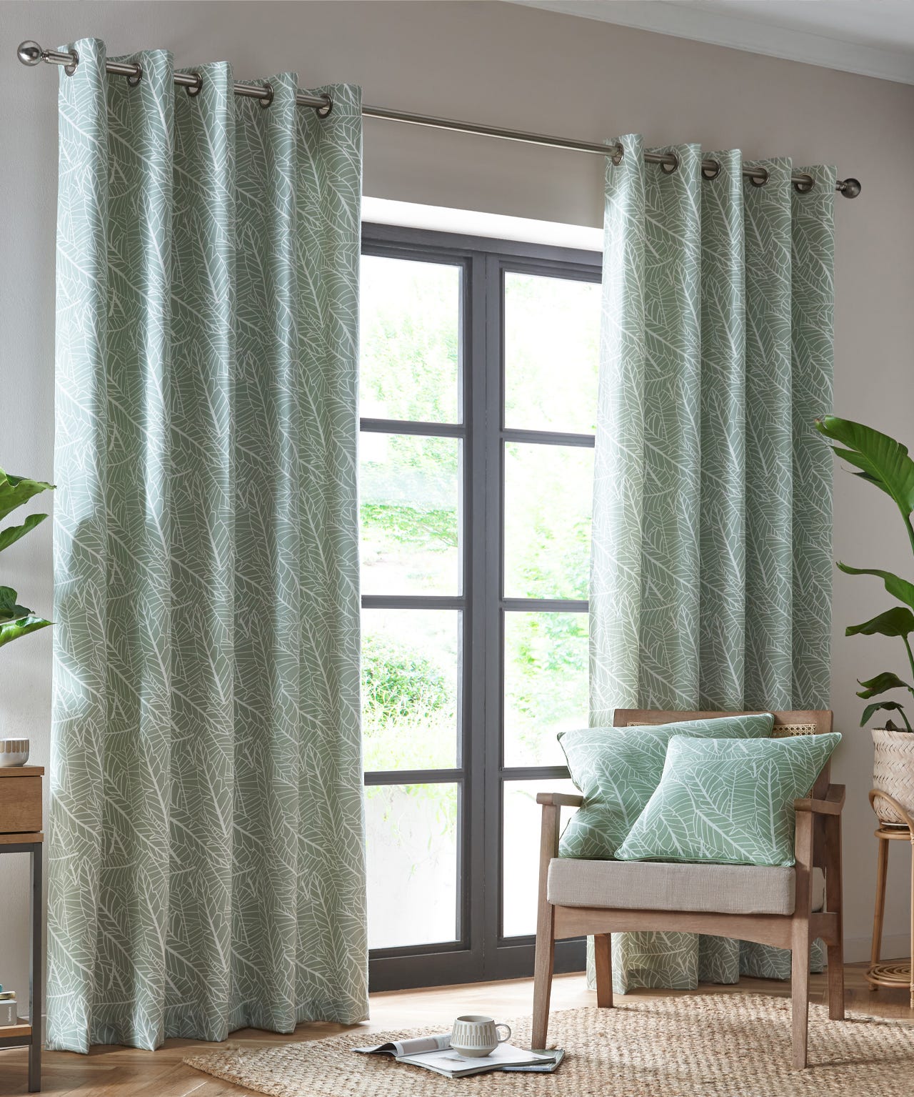 Madison Leaf Print Curtains