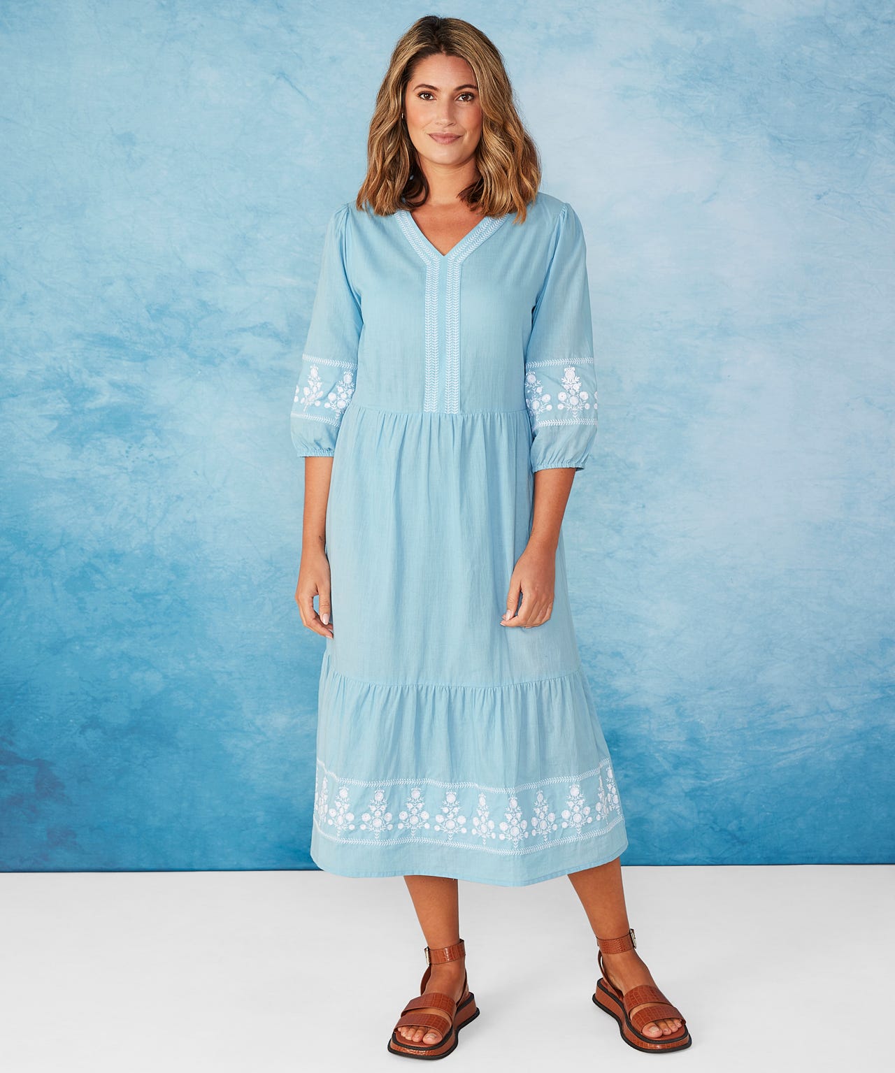 First Avenue - Embroidered Cotton Dress