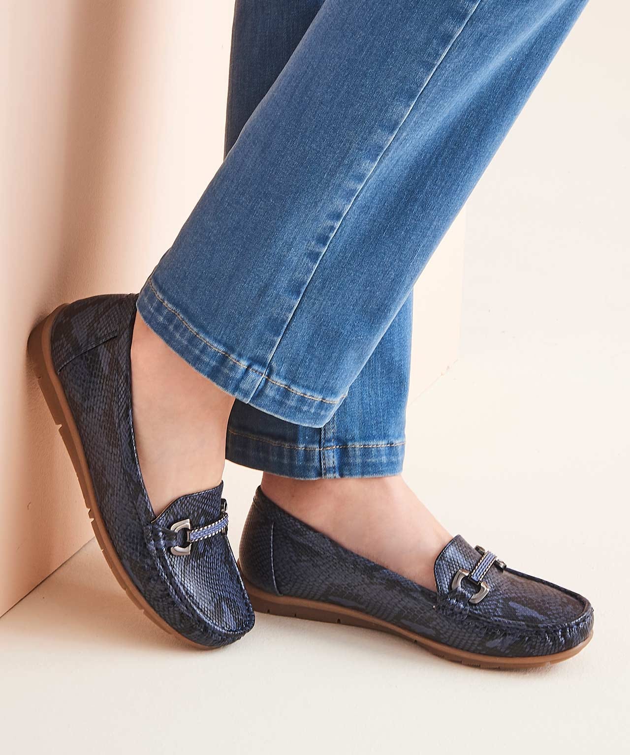 Reptile Print Moccasin Loafer