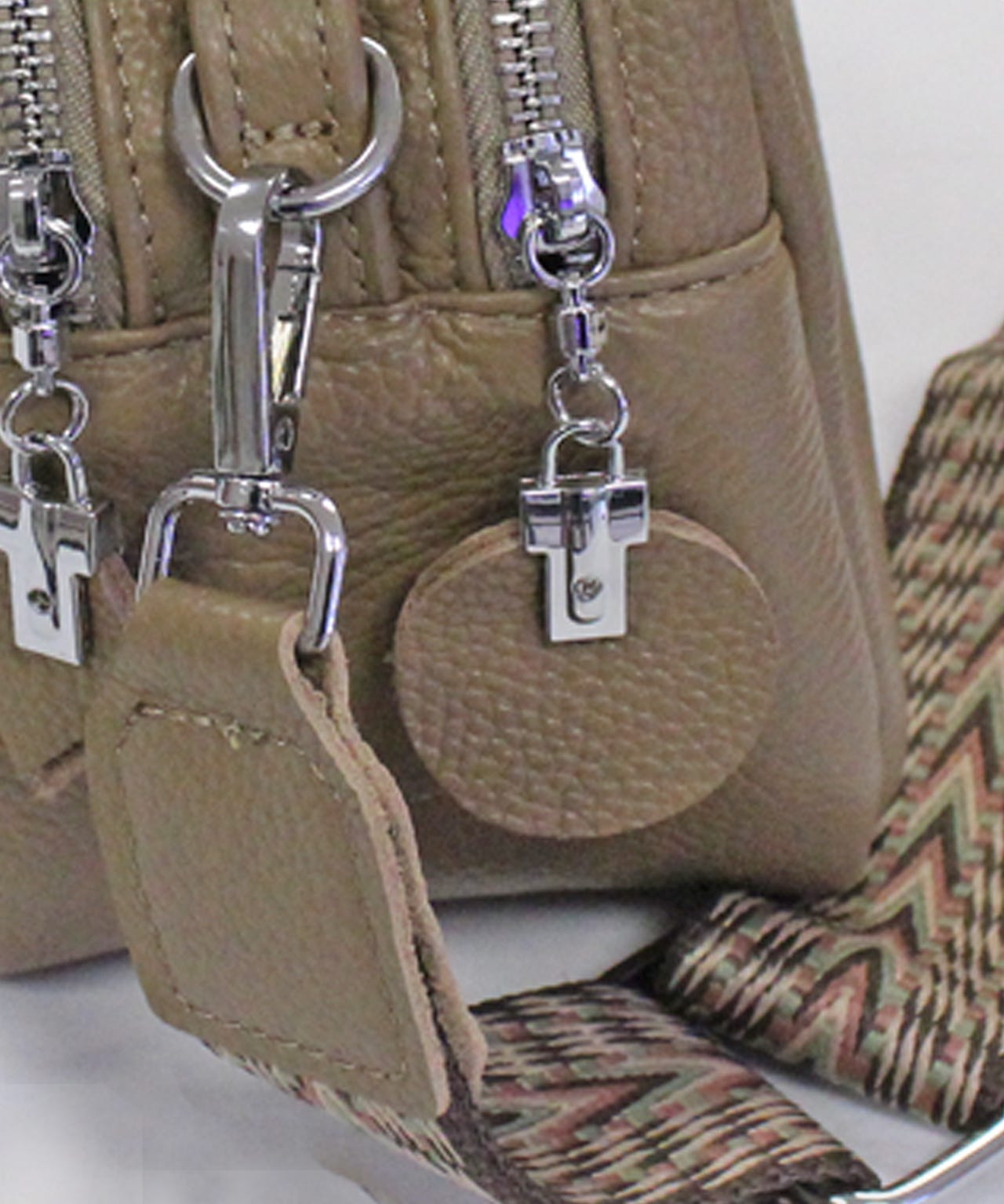 Envy - Leather Shoulder Bag with Patterened Strap