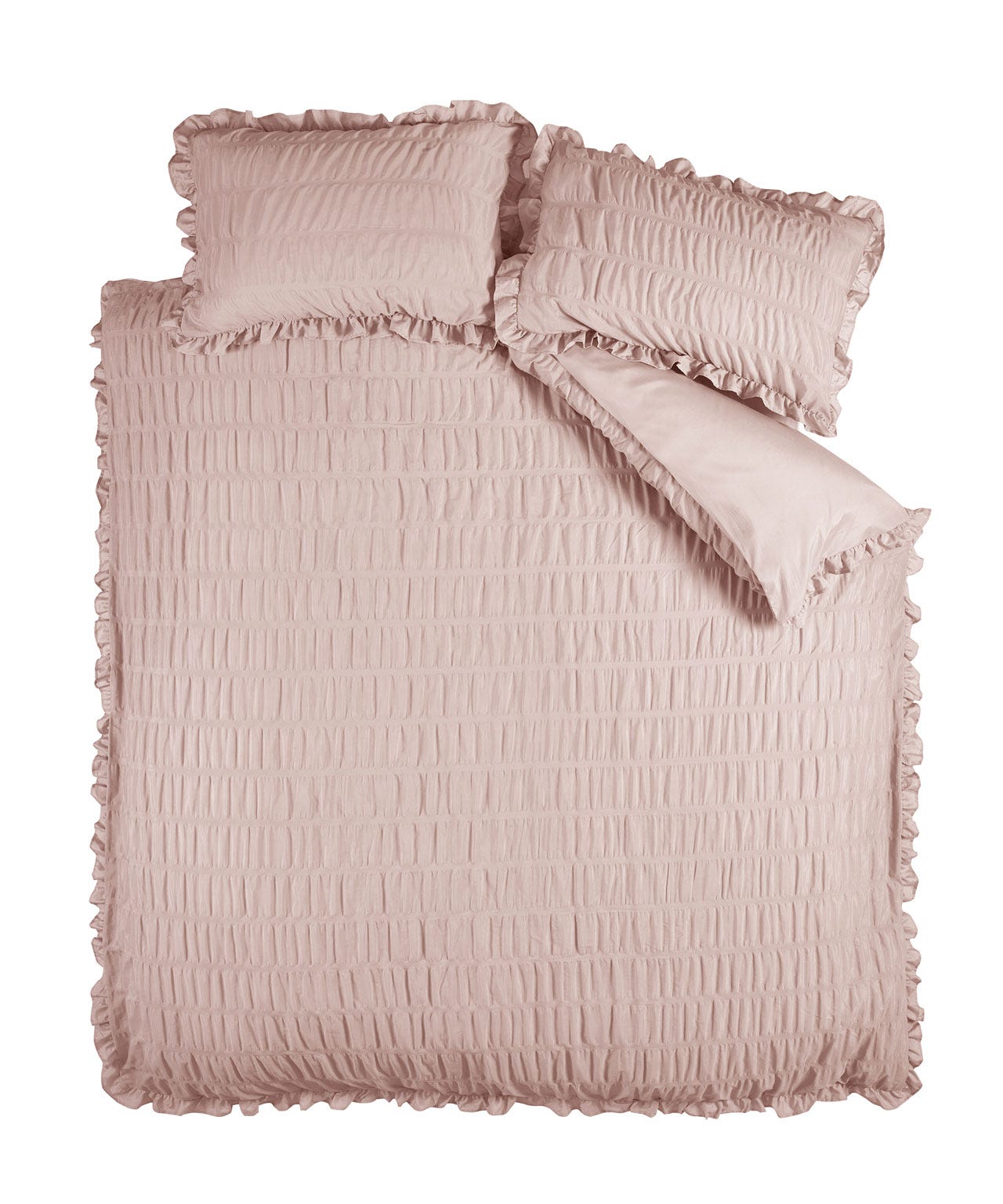 The Catherine Lansfield Loft Seersucker Frill Duvet Set