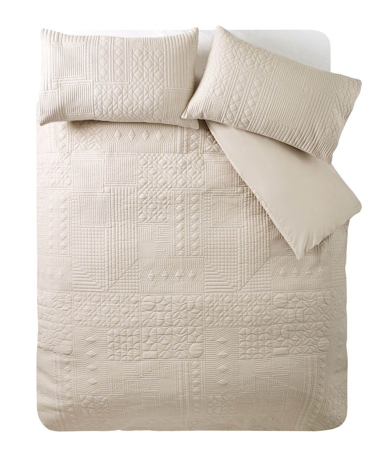 Catherine Lansfield Timeless Folkstone Geo Pinsonic Duvet Set