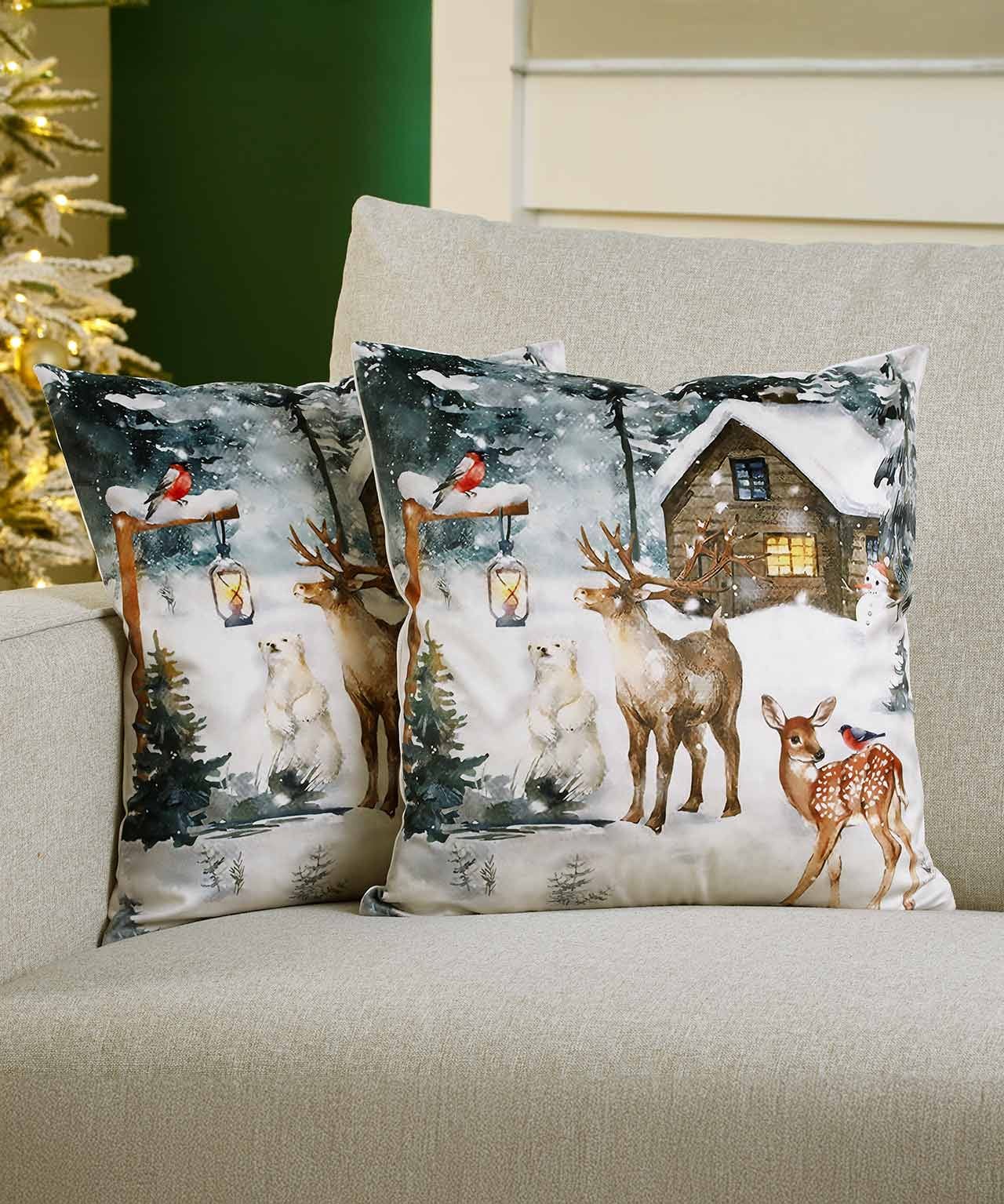 Pack of 2 Winter Forest Cushion Covers