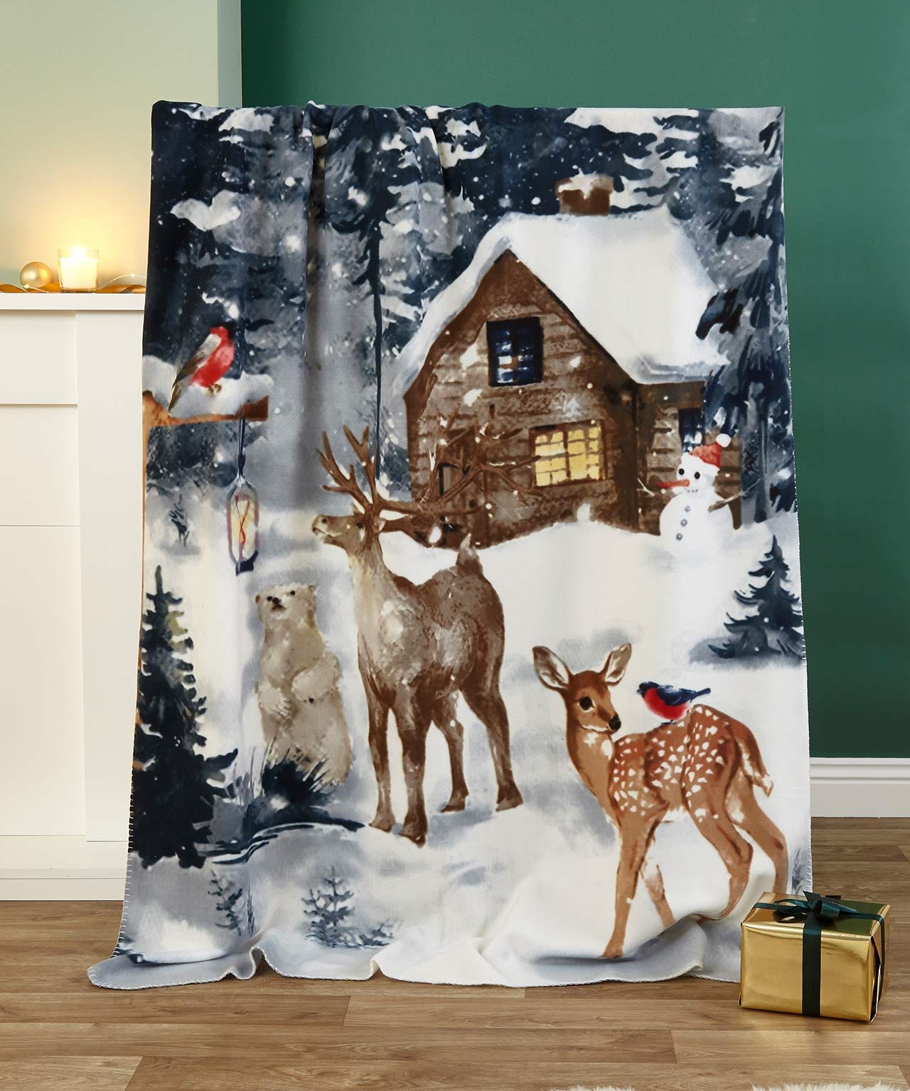 Pack of 2 Winter Forest Fleece Throws