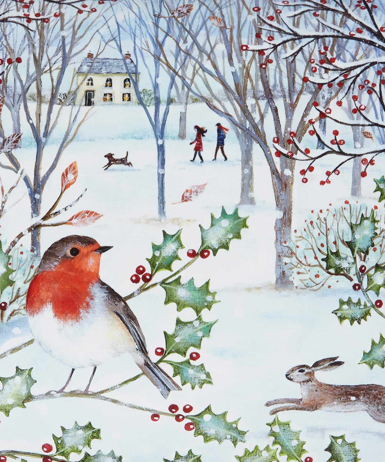 Pack of 2 Winter Robins Cushion Covers