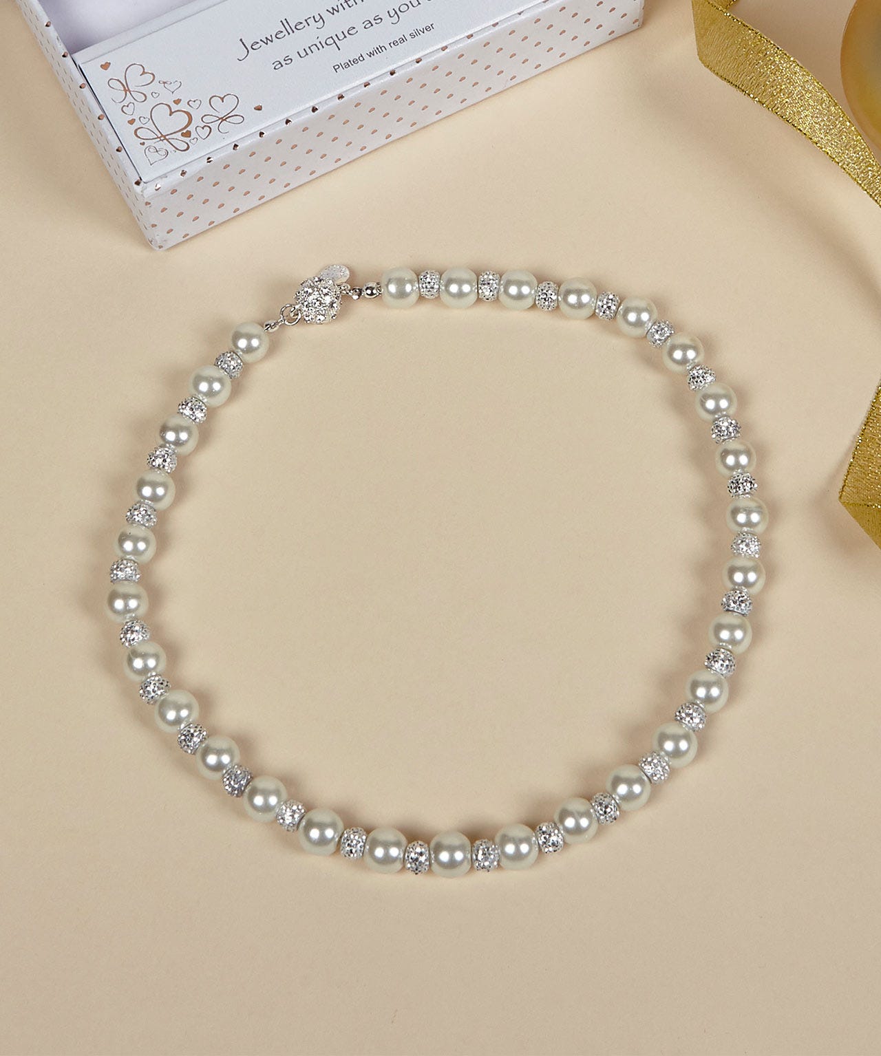 Equilibrium Pearl Shamballa Necklace