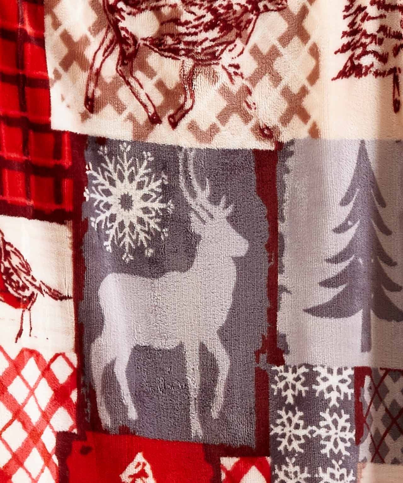 Christmas Patchwork Sherpa Throw