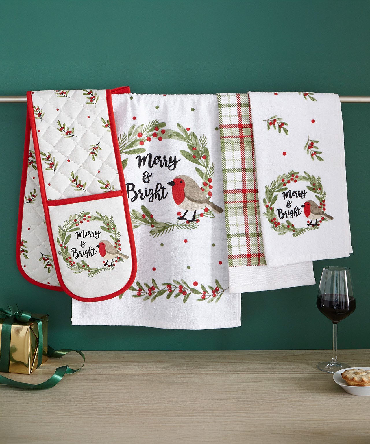 Robins Oven Gloves & Tea Towel Set