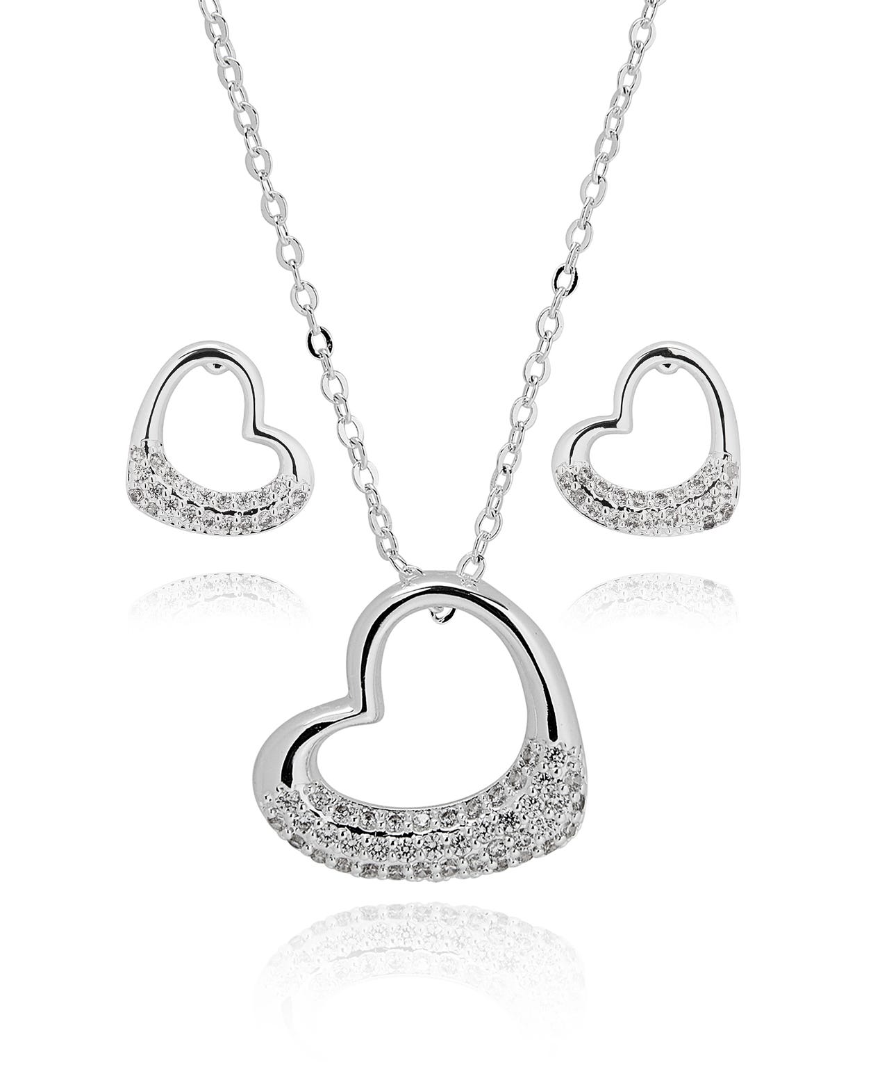 Heart Necklace and Earring Set