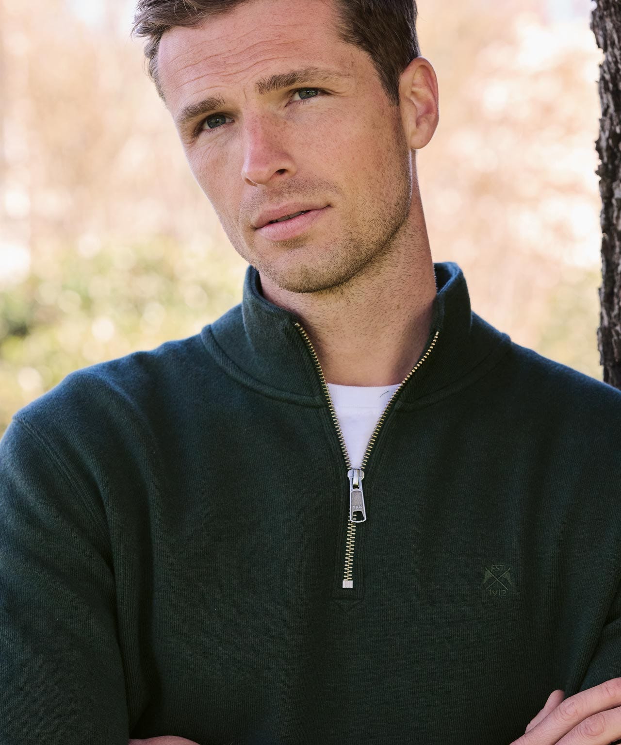 Brook Taverner Melange French Rib 1/4 Zip Top