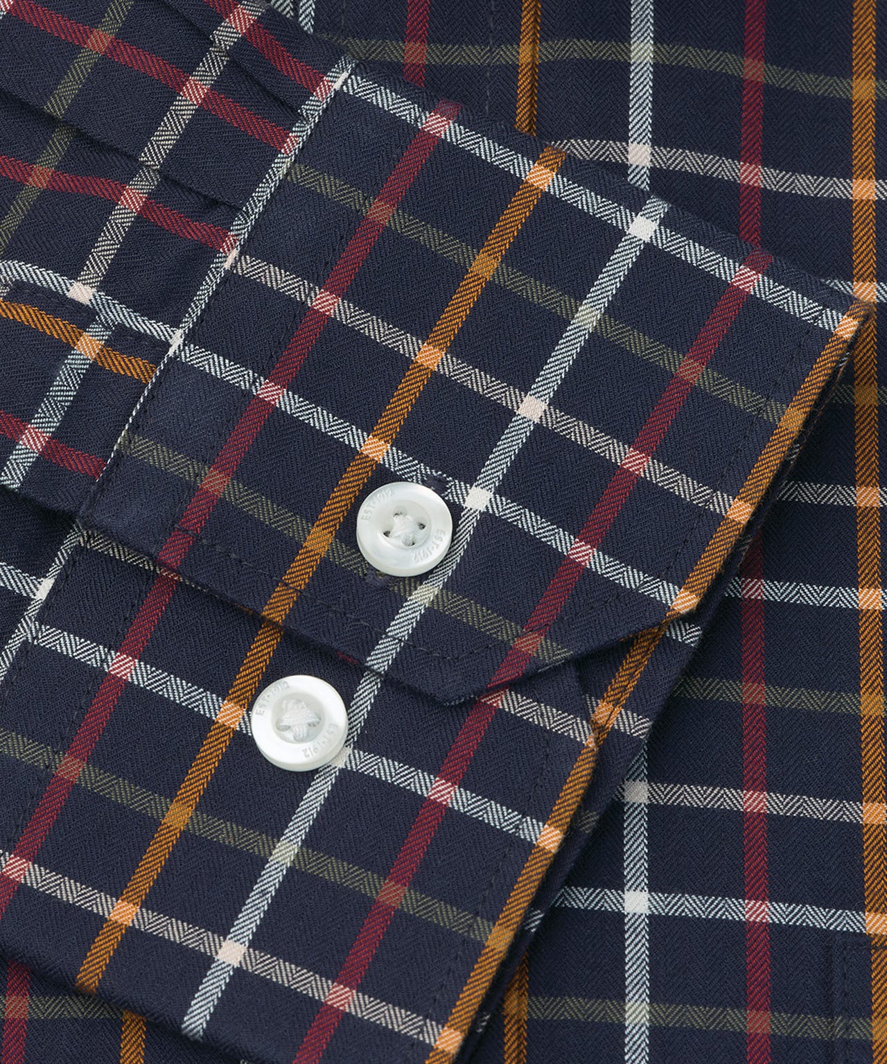 Brook Taverner Navy Tattersall Check Long Sleeve Shirt