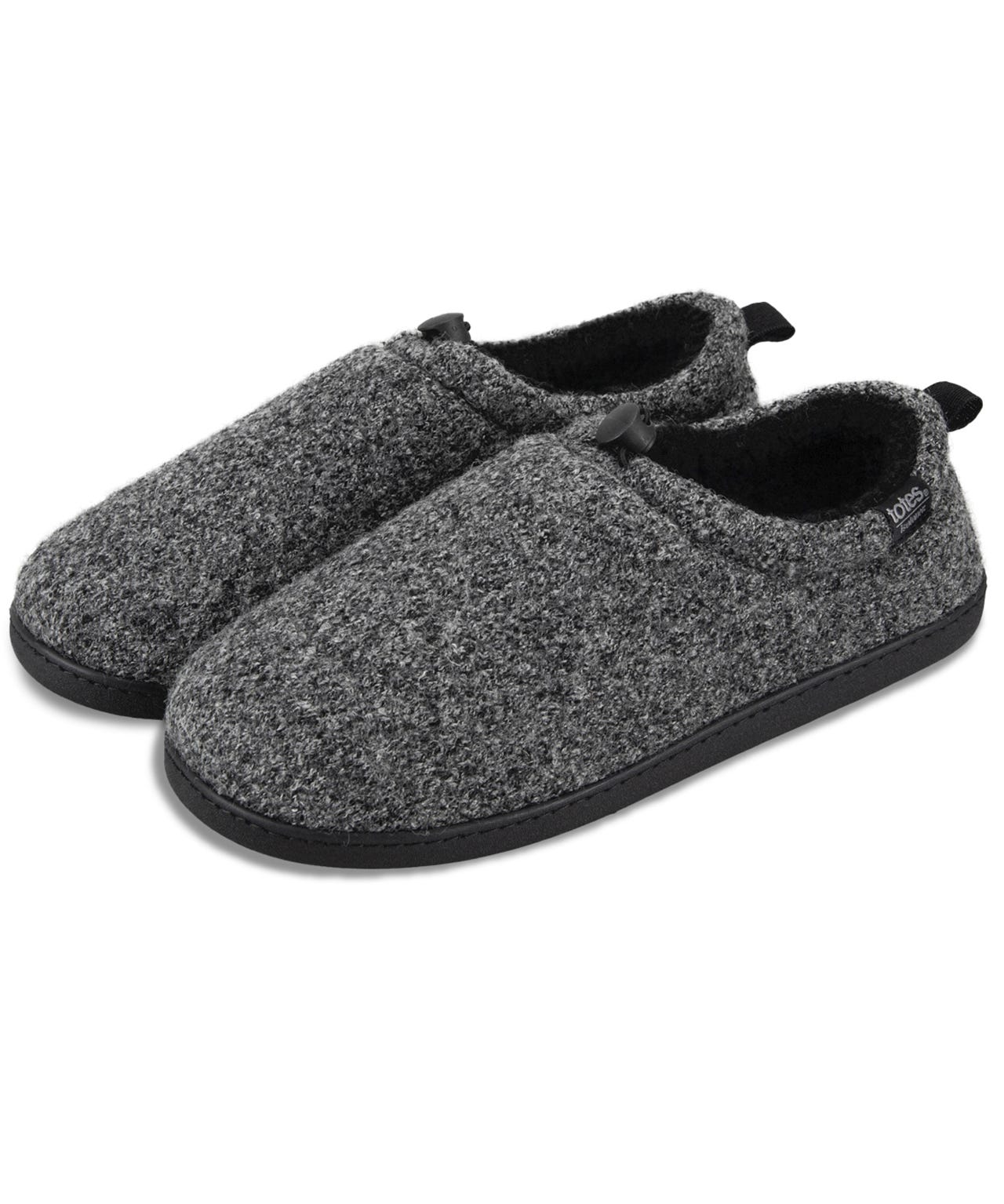 Totes Isotoner® Mens Felt Full Back Slipper With Pull Toggle