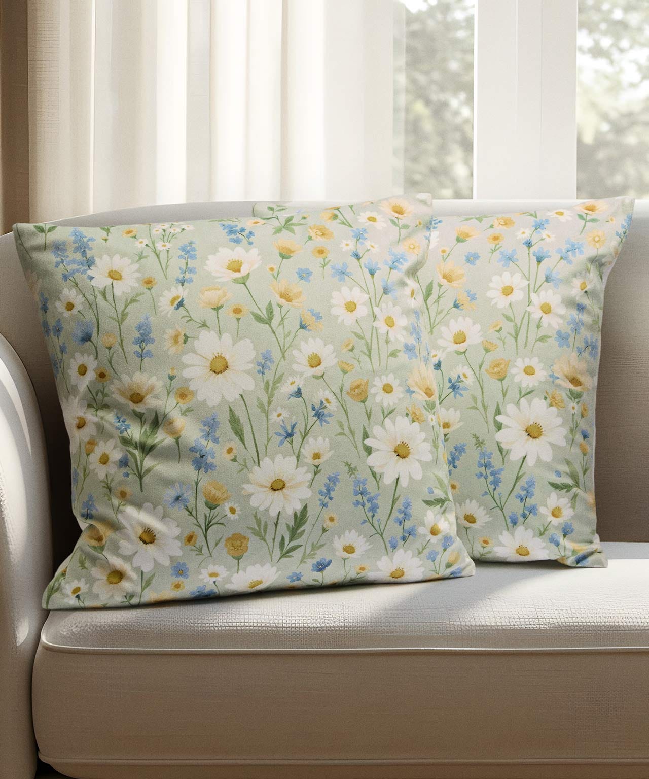 Pack of 2 Daisy Cushion Covers