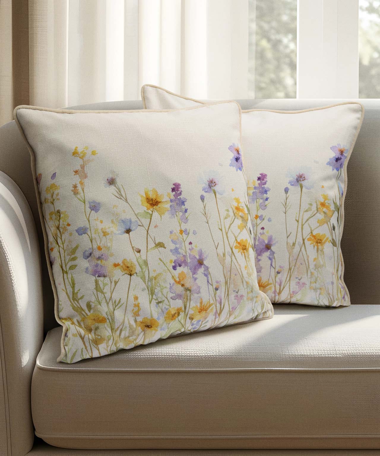 Pack of 2 Velour Floral Cushion covers