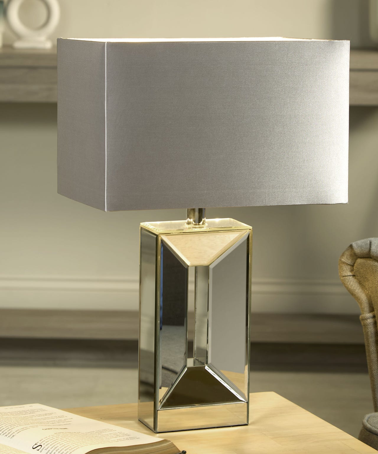 Chrome Mirrored Table Lamp