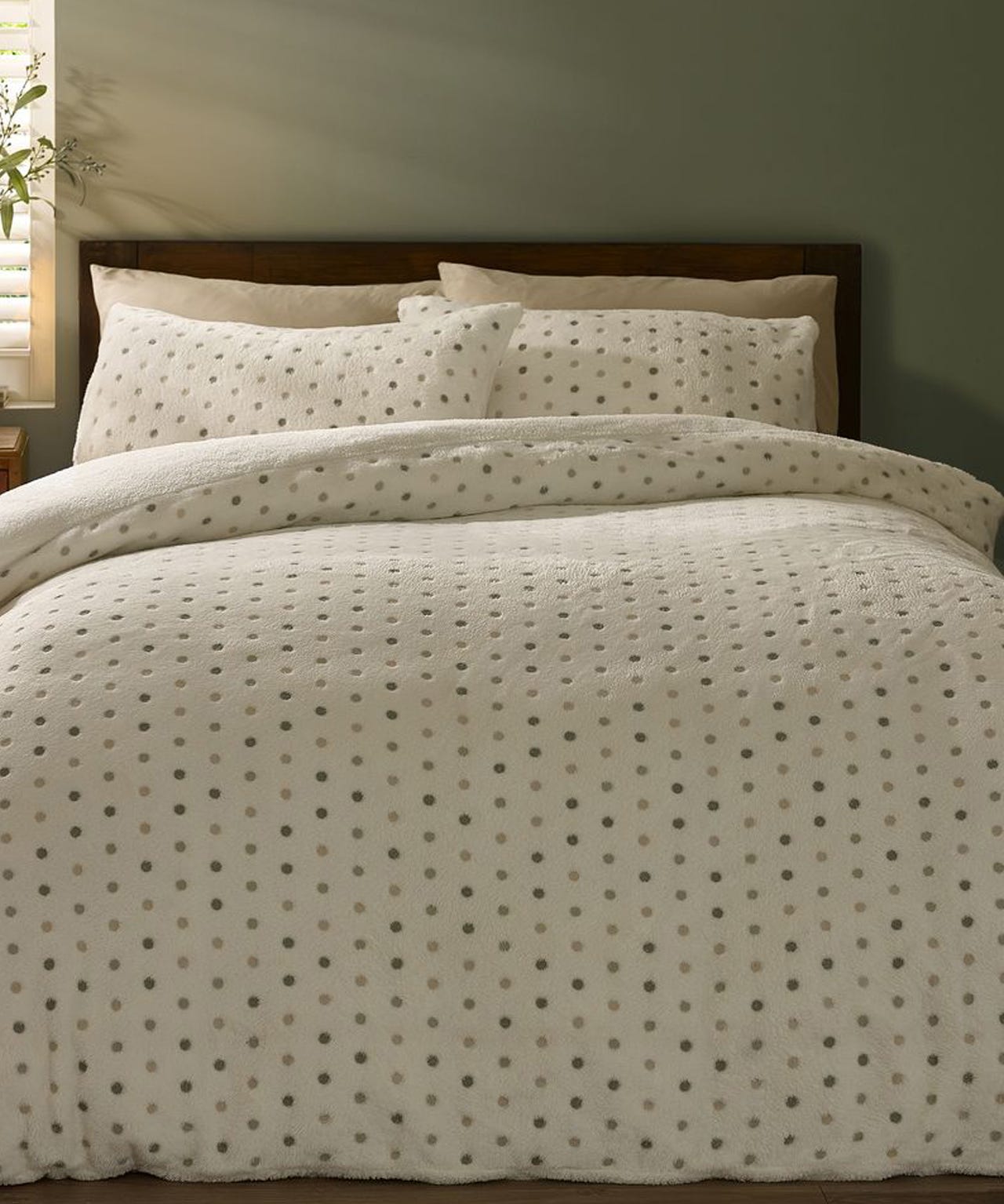 Catherine Lansfield Cosy Spot Fleece Duvet Set